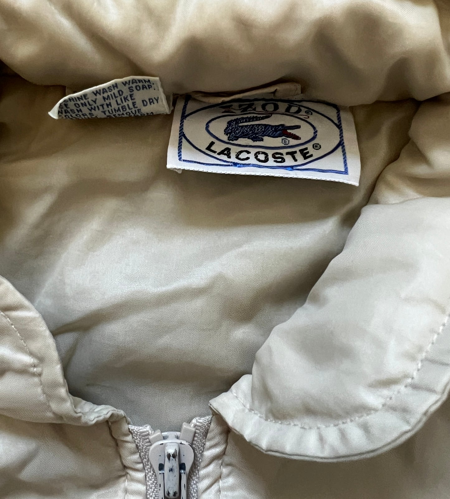 Vintage Lacoste/Izod Cream Tennis Jacket (circa 1980s)
