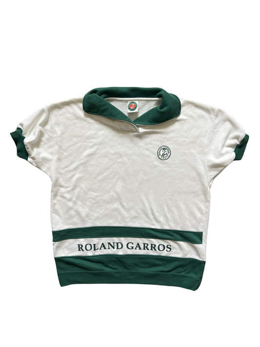 Vintage Roland Garros Short Sleeve Collared Sweatshirt (circa 1990s)