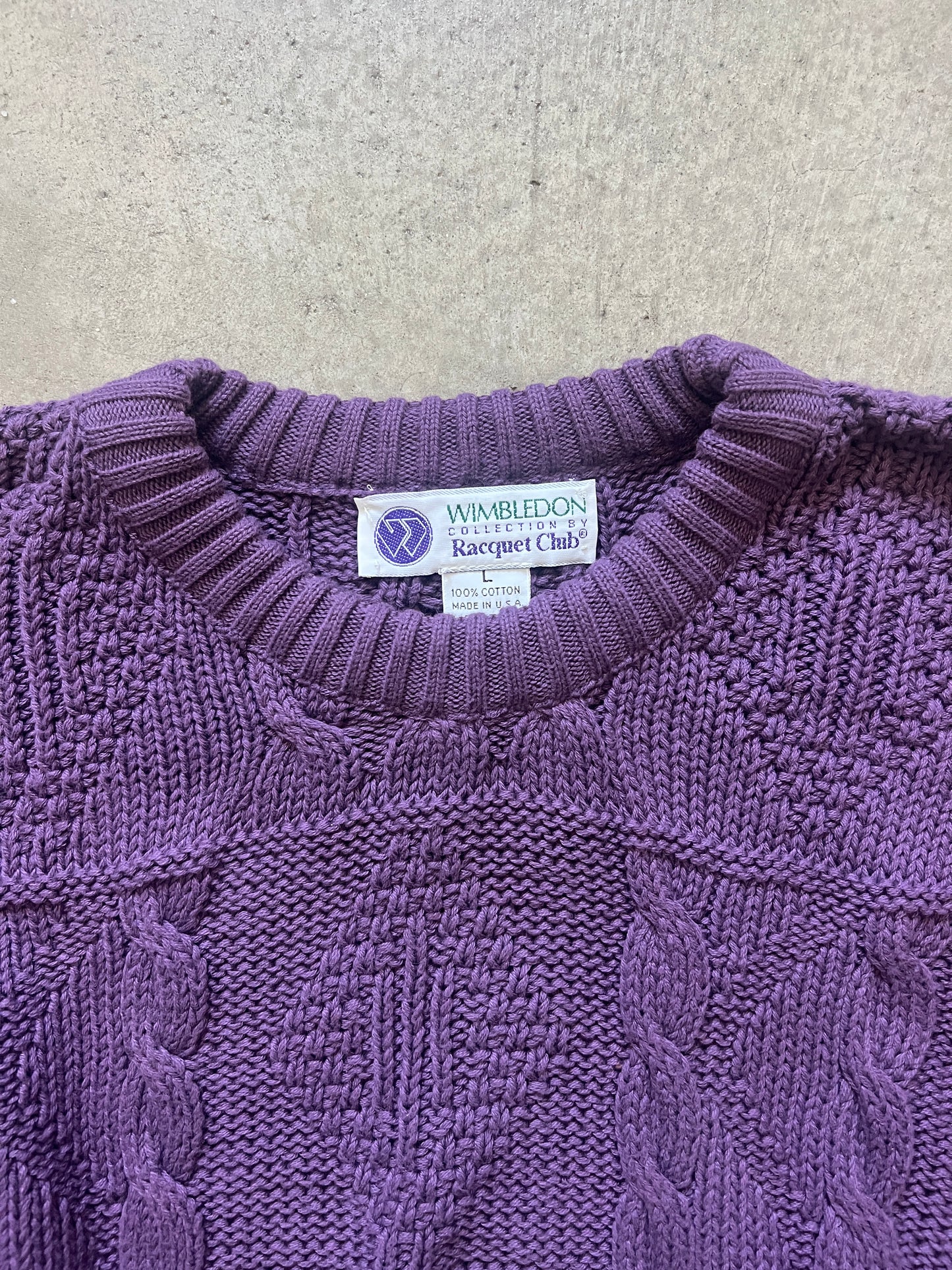 Vintage Wimbledon Racquet Club Knit Sweater (circa 1990s)