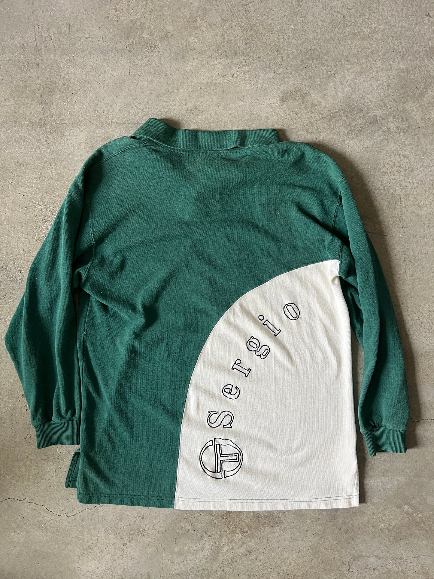 Vintage Sergio Tacchini Long Sleeve Polo Shirt (circa 1980s)(Rare)