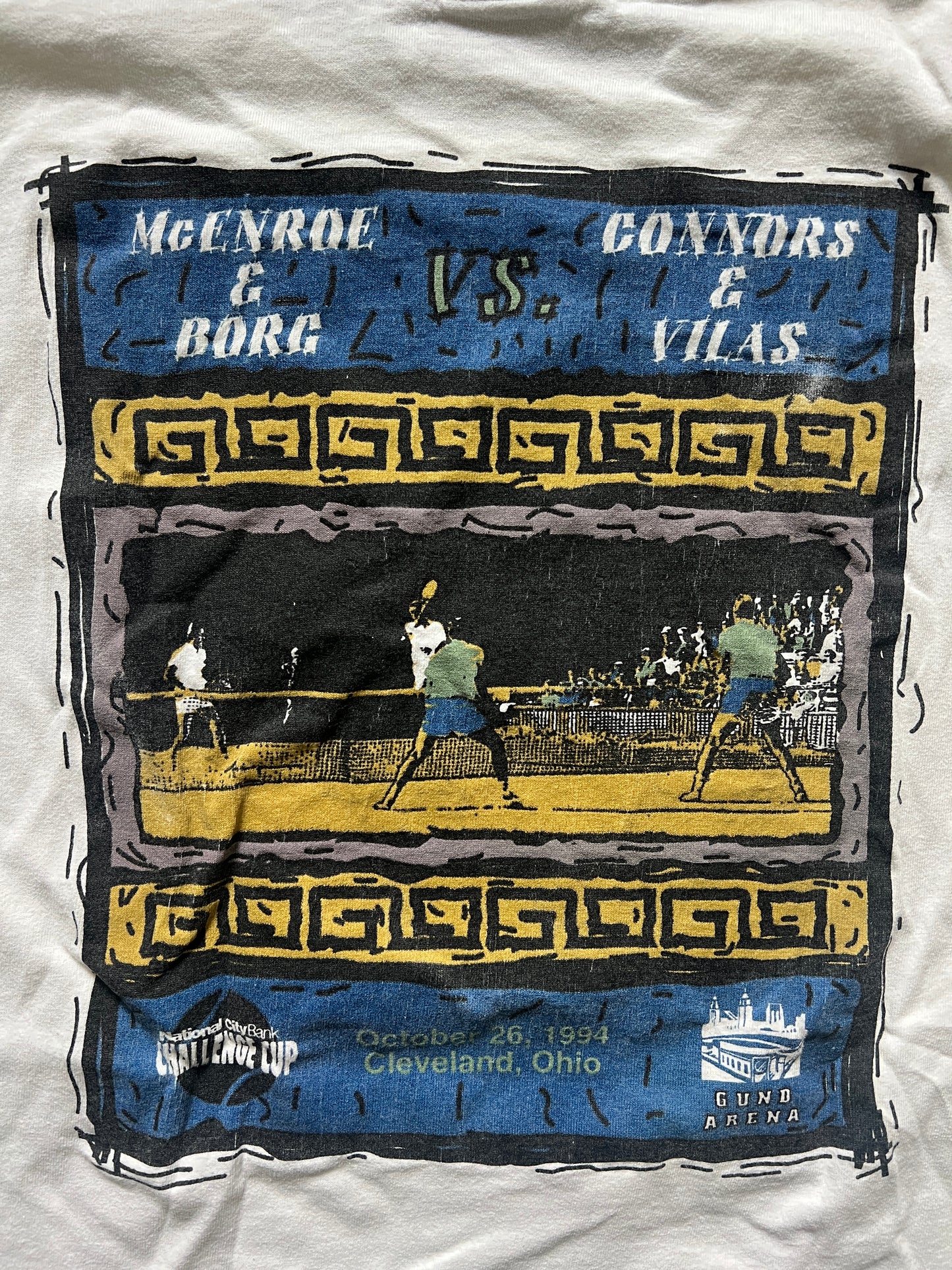 Vintage Dunlop McEnroe/Borg V Connors/Vilas 1994 T-Shirt (RARE)