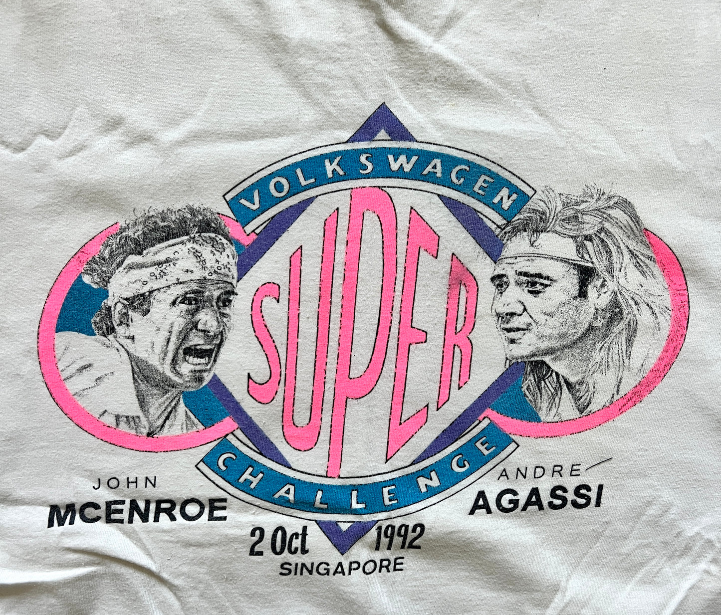 Vintage 1992 Singapore Volkswagen Super Challenge McEnroe/Agassi (Rare)