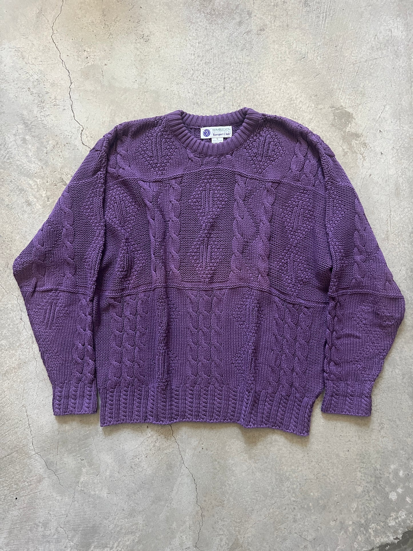 Vintage Wimbledon Racquet Club Knit Sweater (circa 1990s)