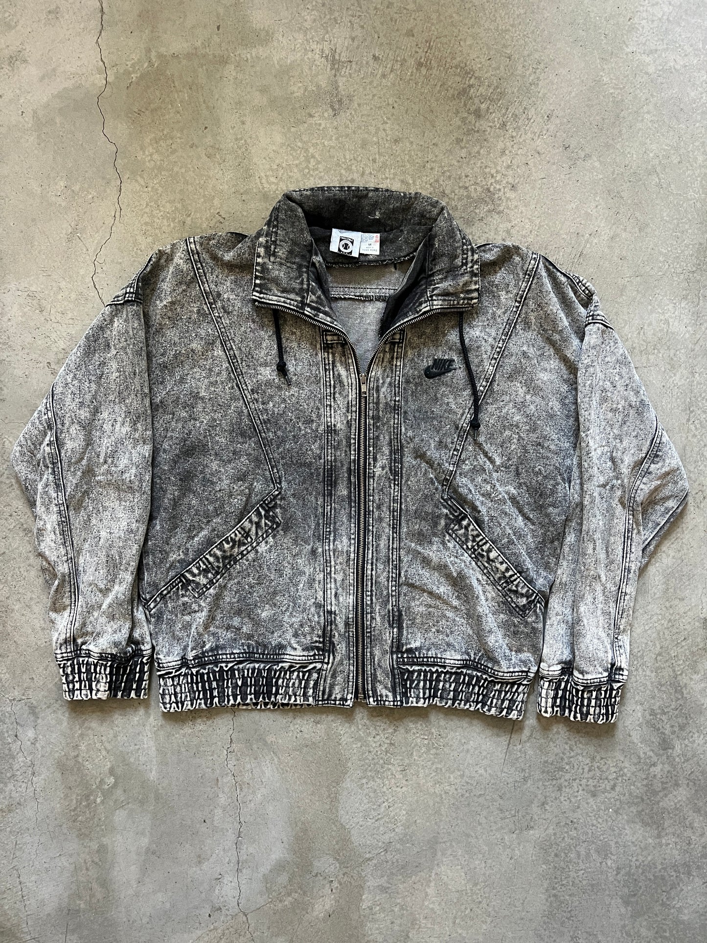 Vintage Nike Challenge Court Stone-Washed Denim Agassi Jacket (circa 1990s)