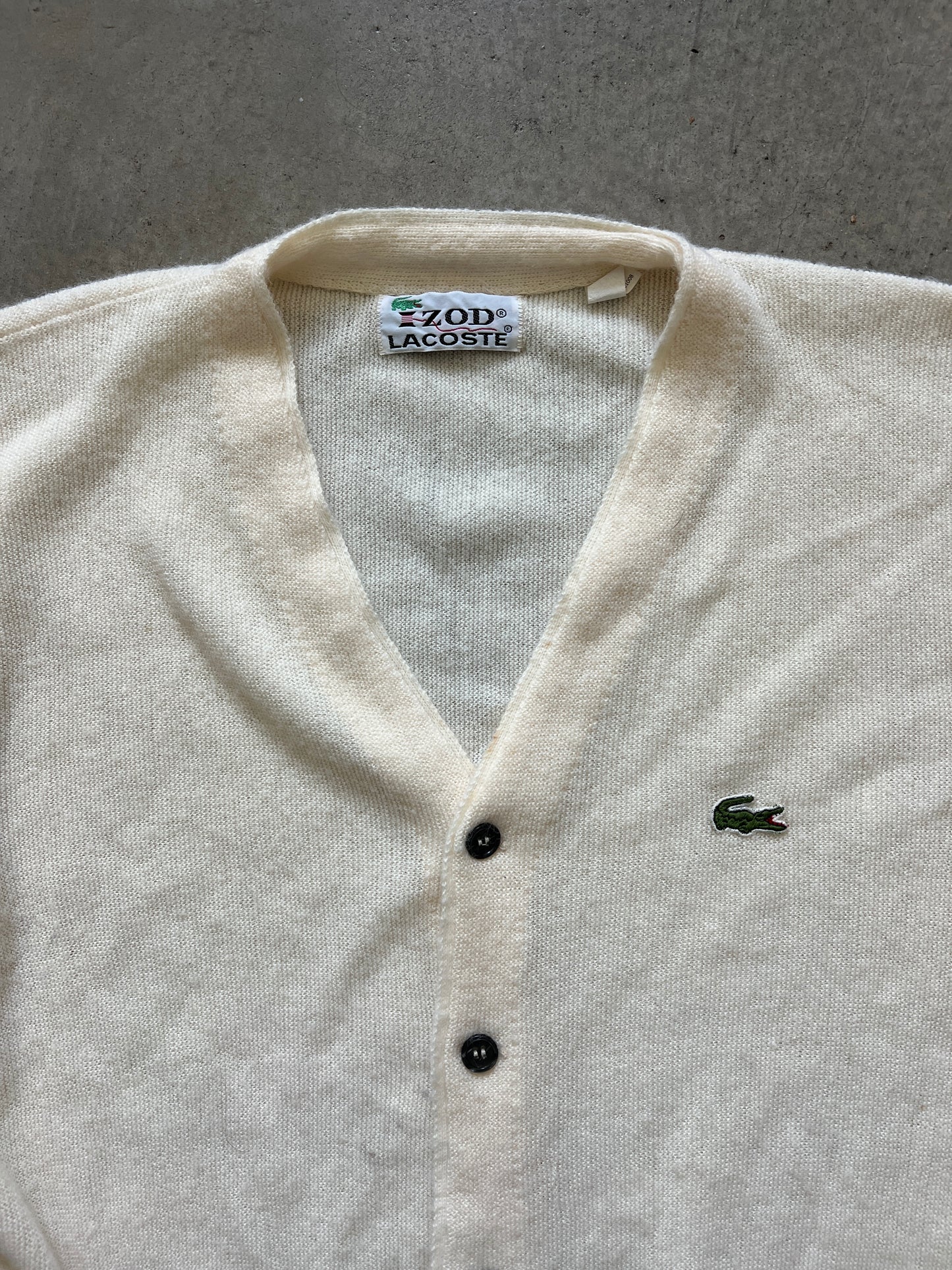 Vintage Lacoste Cream Cardigan (circa 1980s)