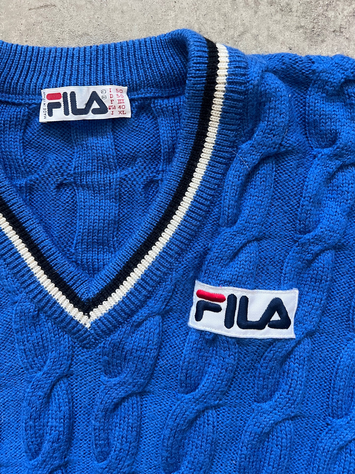 Vintage Fila Cable-Knit Tennis Sweater (circa 1980s)