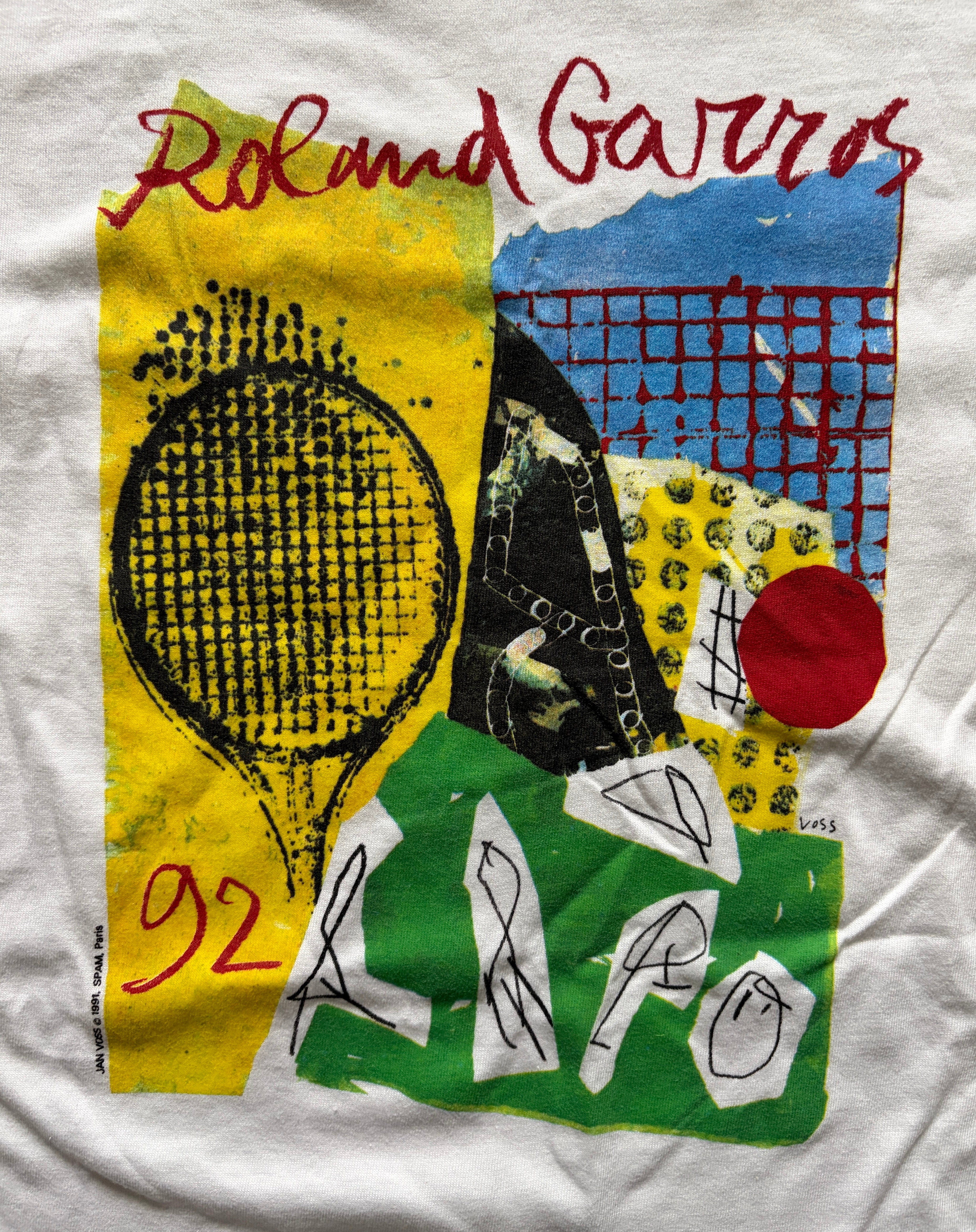 Vintage 1992 Roland Garros Jan Voss T-Shirt