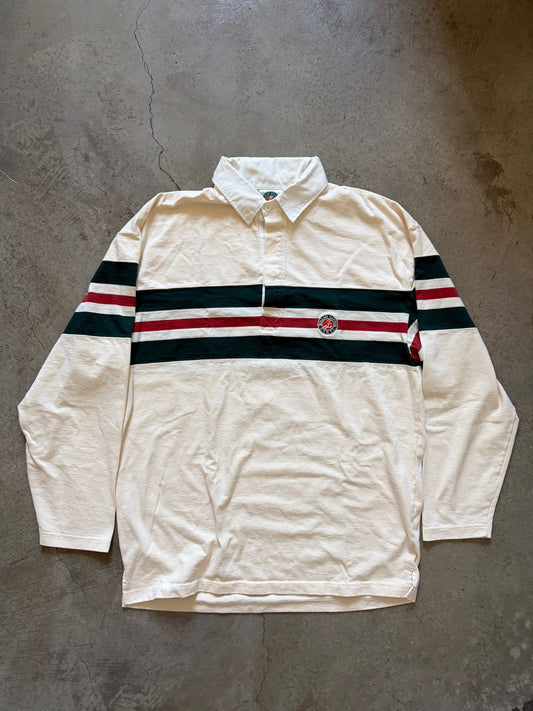 Vintage Roland Garros Cream Rugby Shirt (circa 2000s)