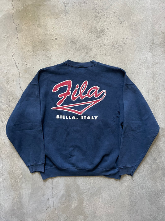 Vintage Fila Biella, Italy Distressed Crewneck Sweatshirt (circa 1990s)