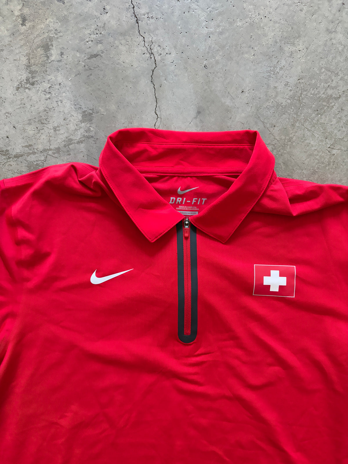 Vintage 2012 Nike RF Switzerland Olympic 1/4 Zip Polo