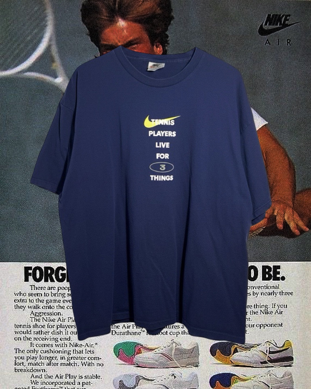Vintage Nike Tennis Graphic T-Shirt (circa 1990s)