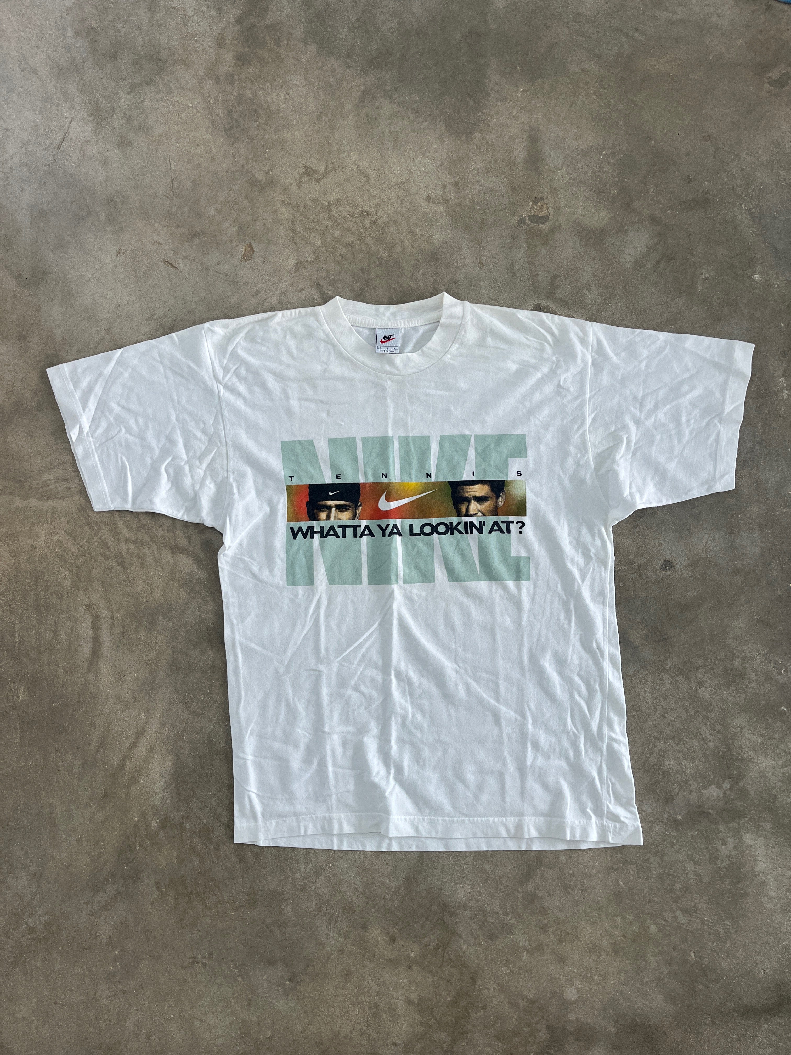 Vintage Nike “Whatta Ya Lookin At?” Agassi/Sampras T-Shirt (circa 1990s)