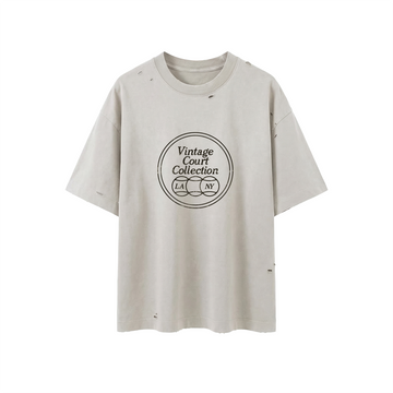 VCC Vintage Washed Distressed T-Shirt (Pale Khaki)