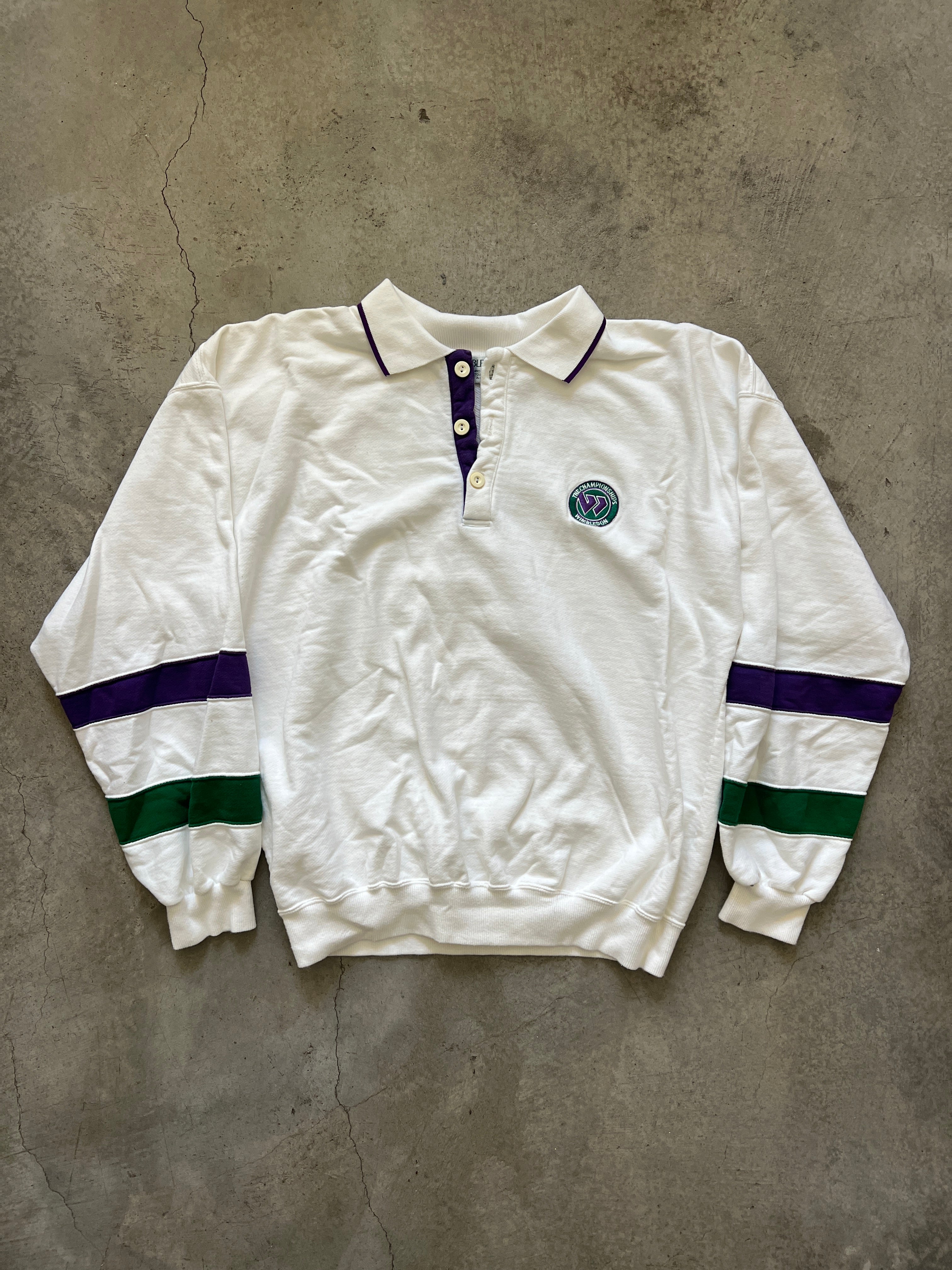 Vintage Wimbledon Long Sleeve Polo (circa 1990s)
