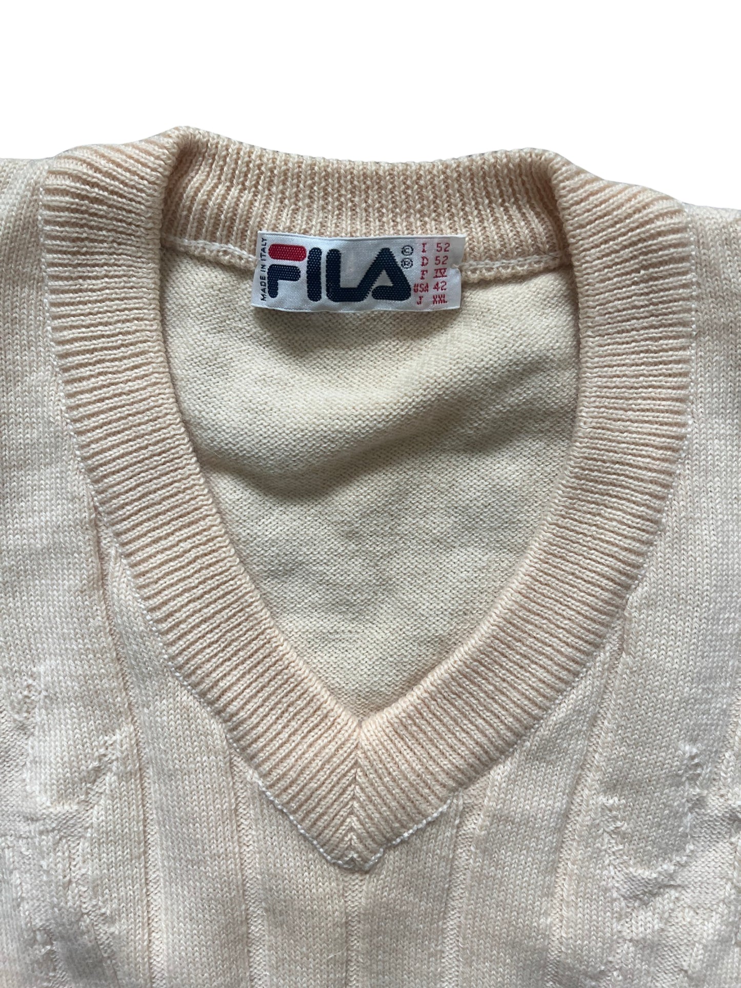 Vintage Fila Cream Tennis Sweater (circa 1990s)