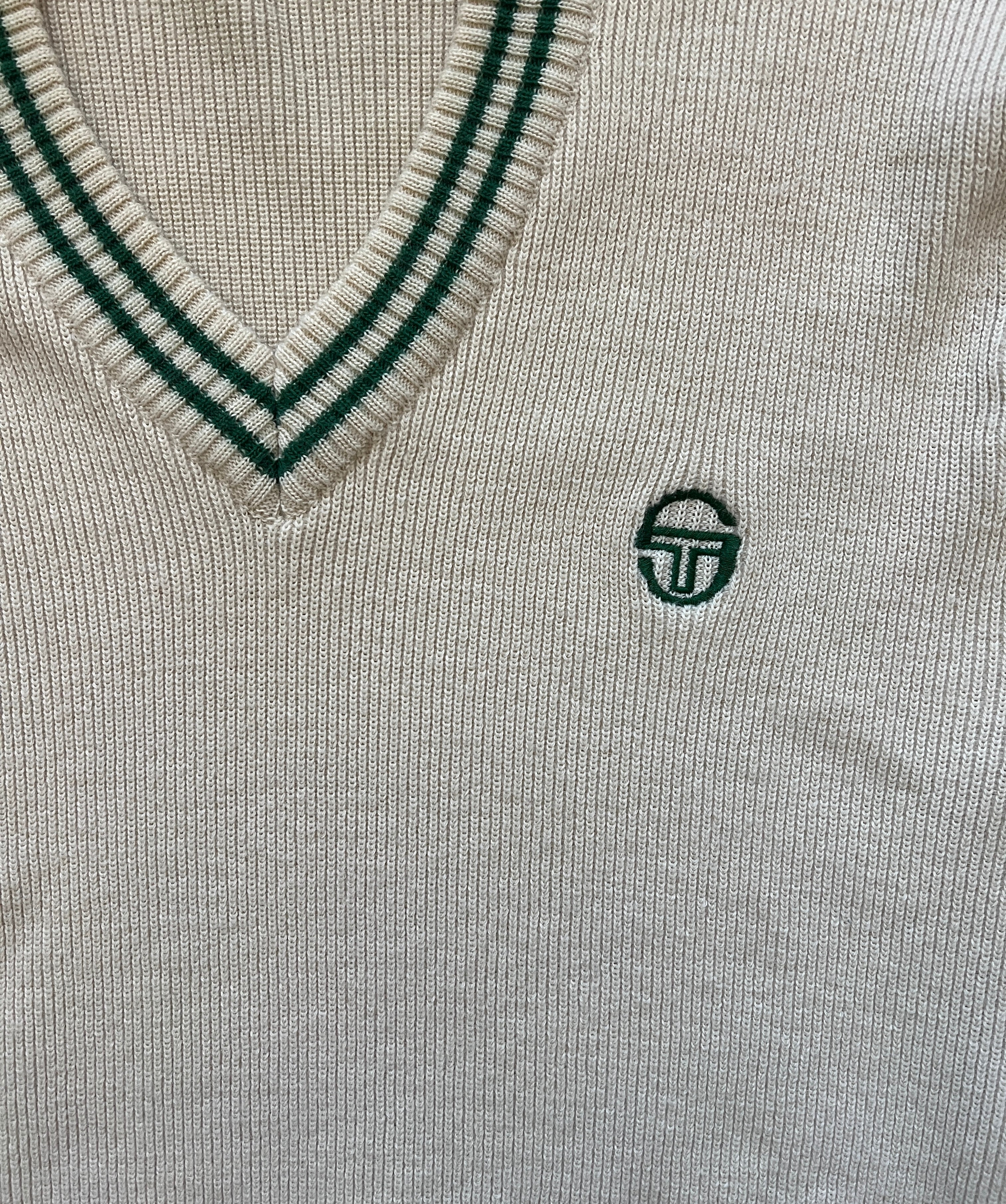 Vintage Sergio Tacchini Cream Sweater (circa 1980s)