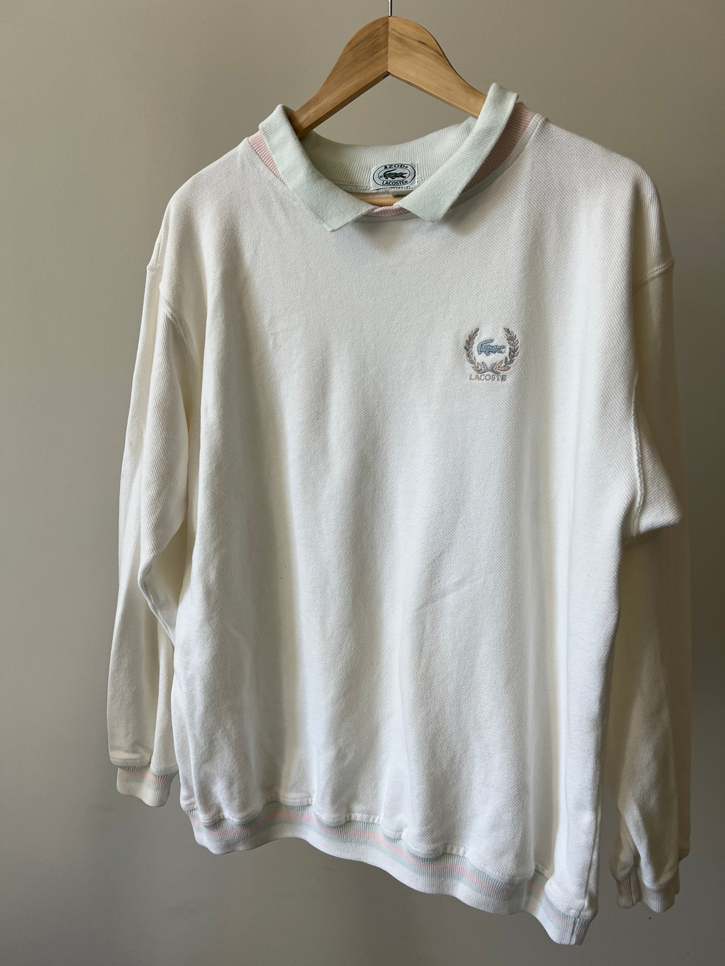 Vintage Lacoste Collared Tennis Sweatshirt (circa 1980s)