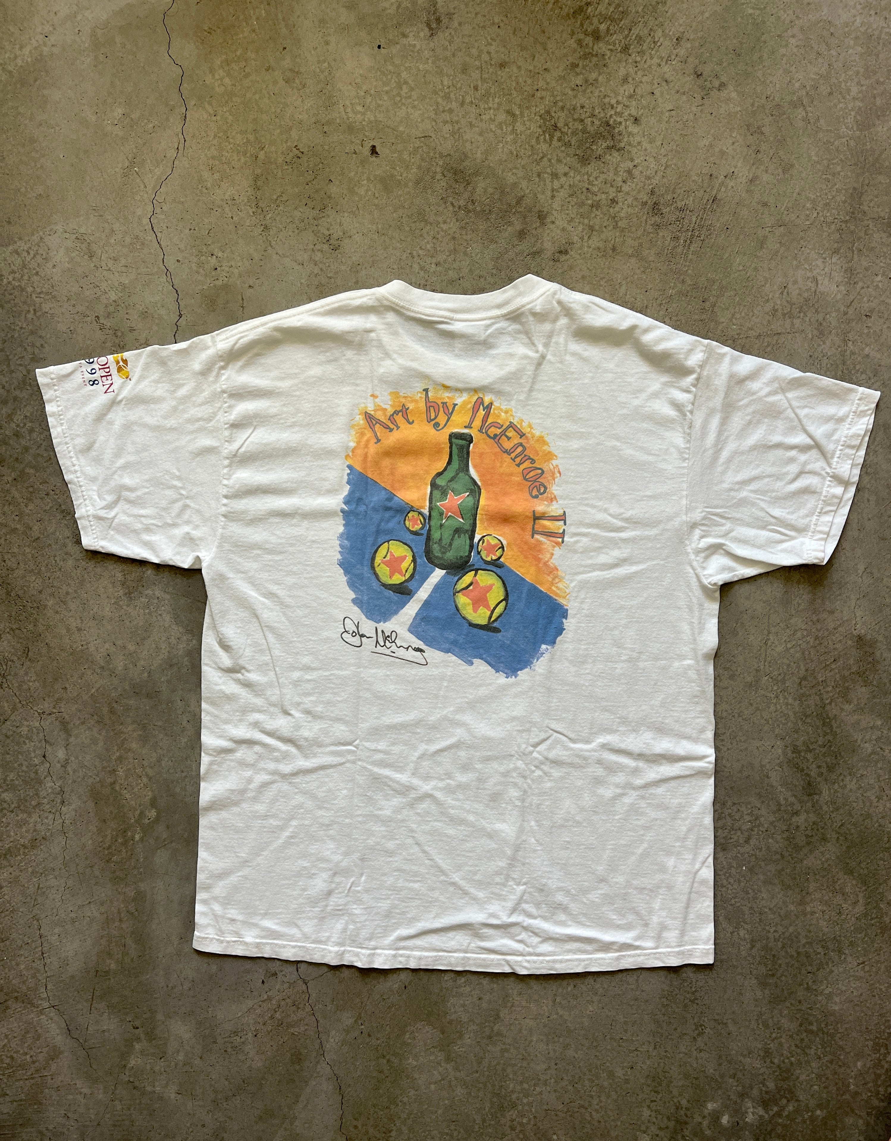 Vintage 1998 US Open “Art by McEnroe” Heineken T-Shirt (Rare)