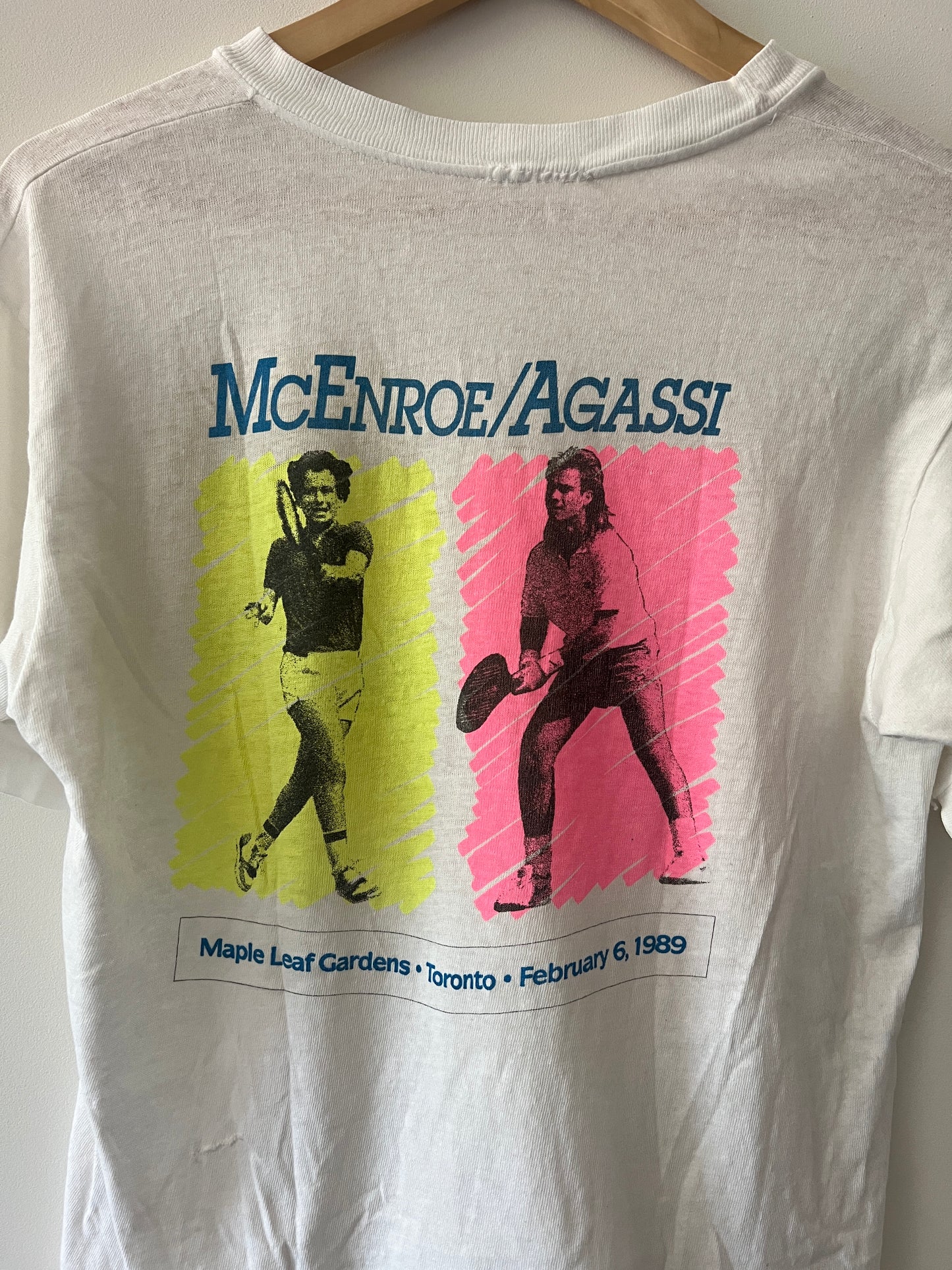 Vintage McEnroe/Agassi 1989 Maple Leaf Gardens T-Shirt (Rare)