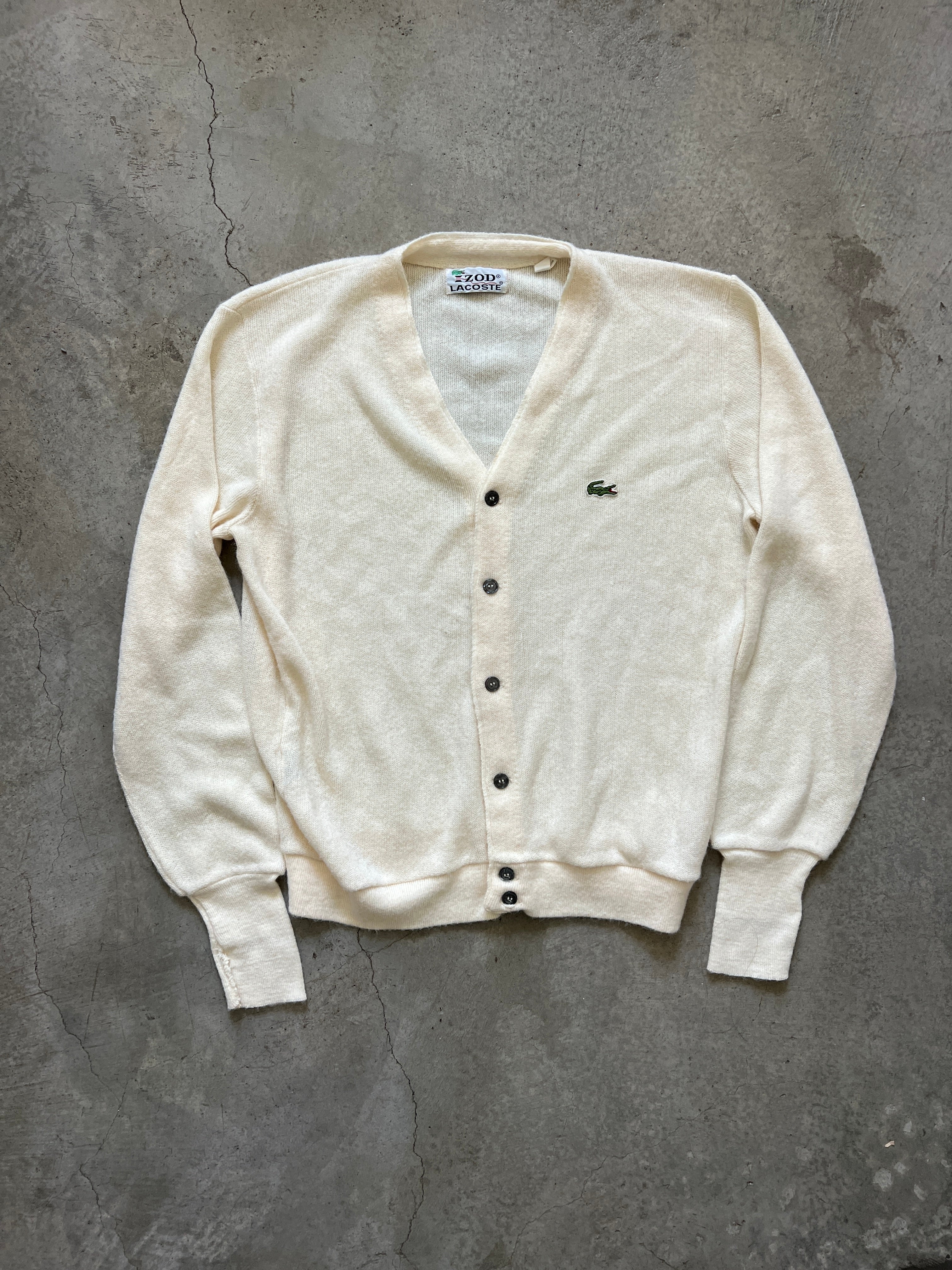 Vintage Lacoste Cream Cardigan (circa 1980s)