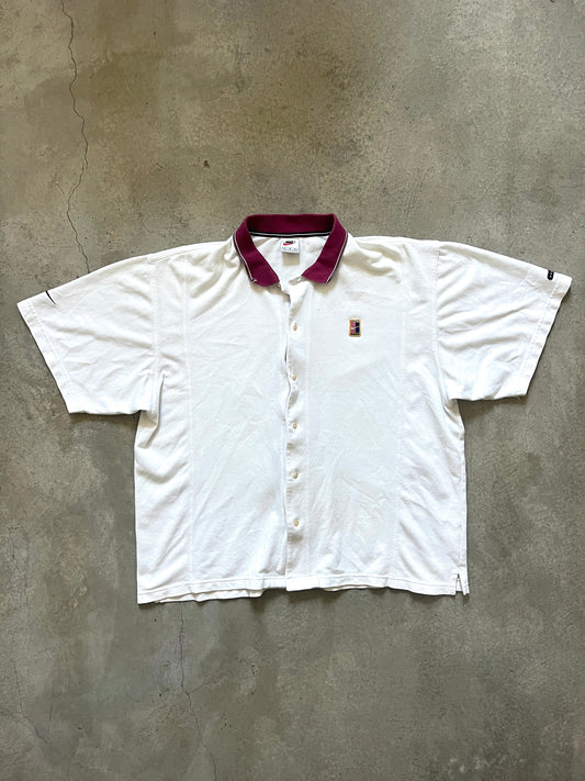 Vintage Nike Court Full Button Up Tennis Polo (circa 1990s)