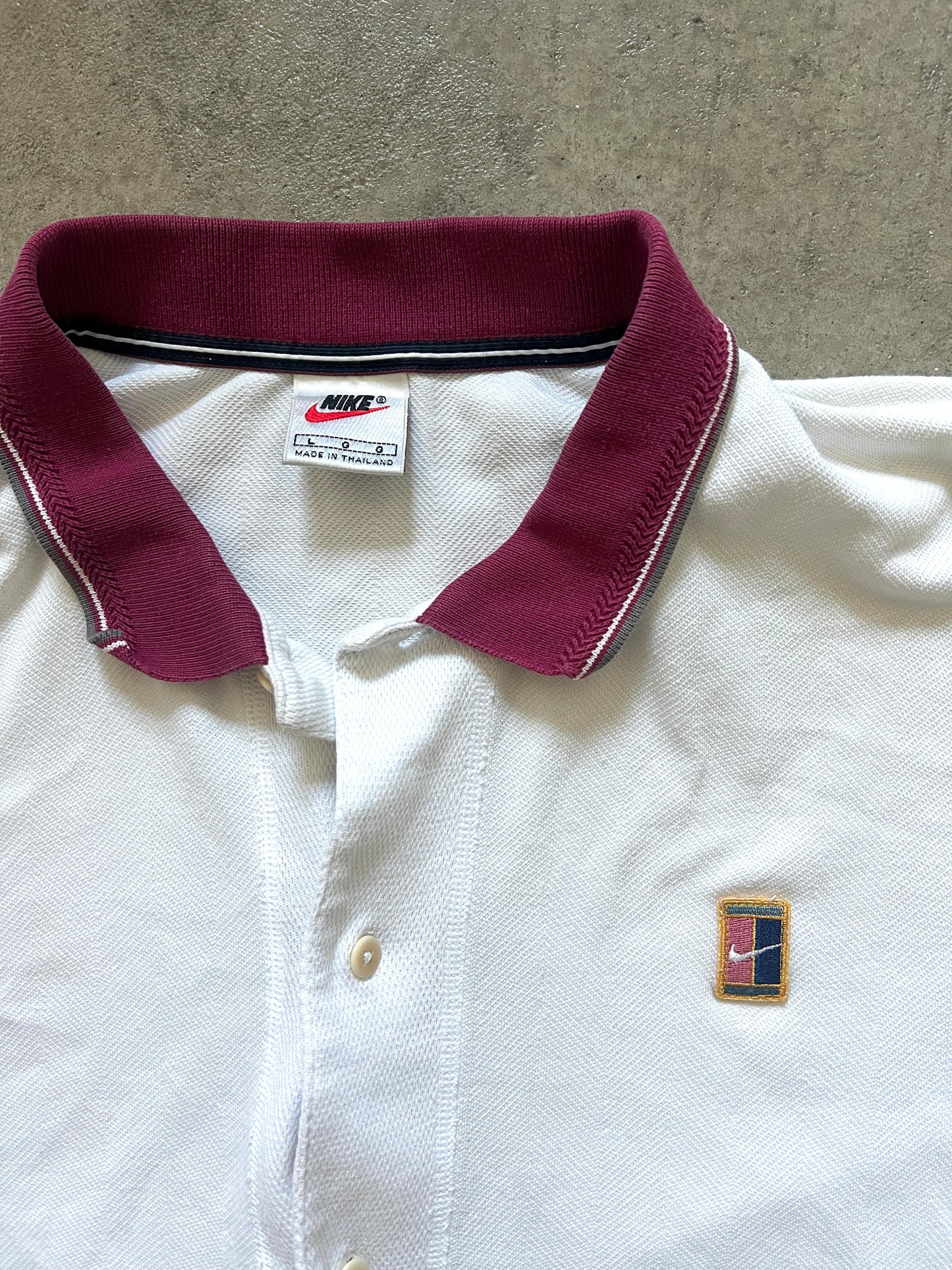 Vintage Nike Court Full Button Up Tennis Polo (circa 1990s)