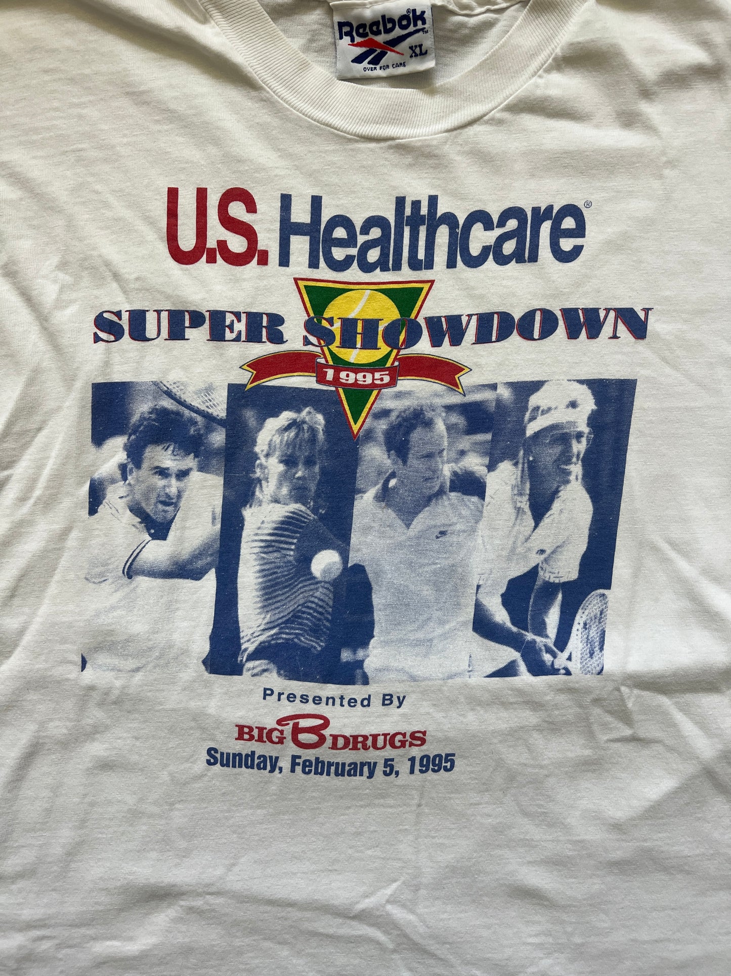 Vintage 1995 Reebok Super Showdown Long Sleeve T-Shirt (Connors/Evert/McEnroe/Navratilova)