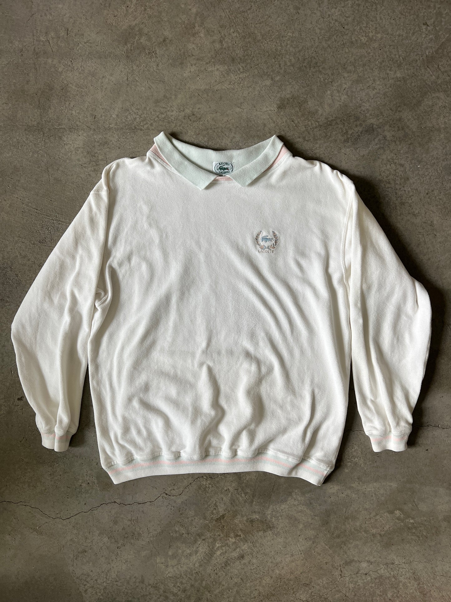 Vintage Lacoste Collared Tennis Sweatshirt (circa 1980s)