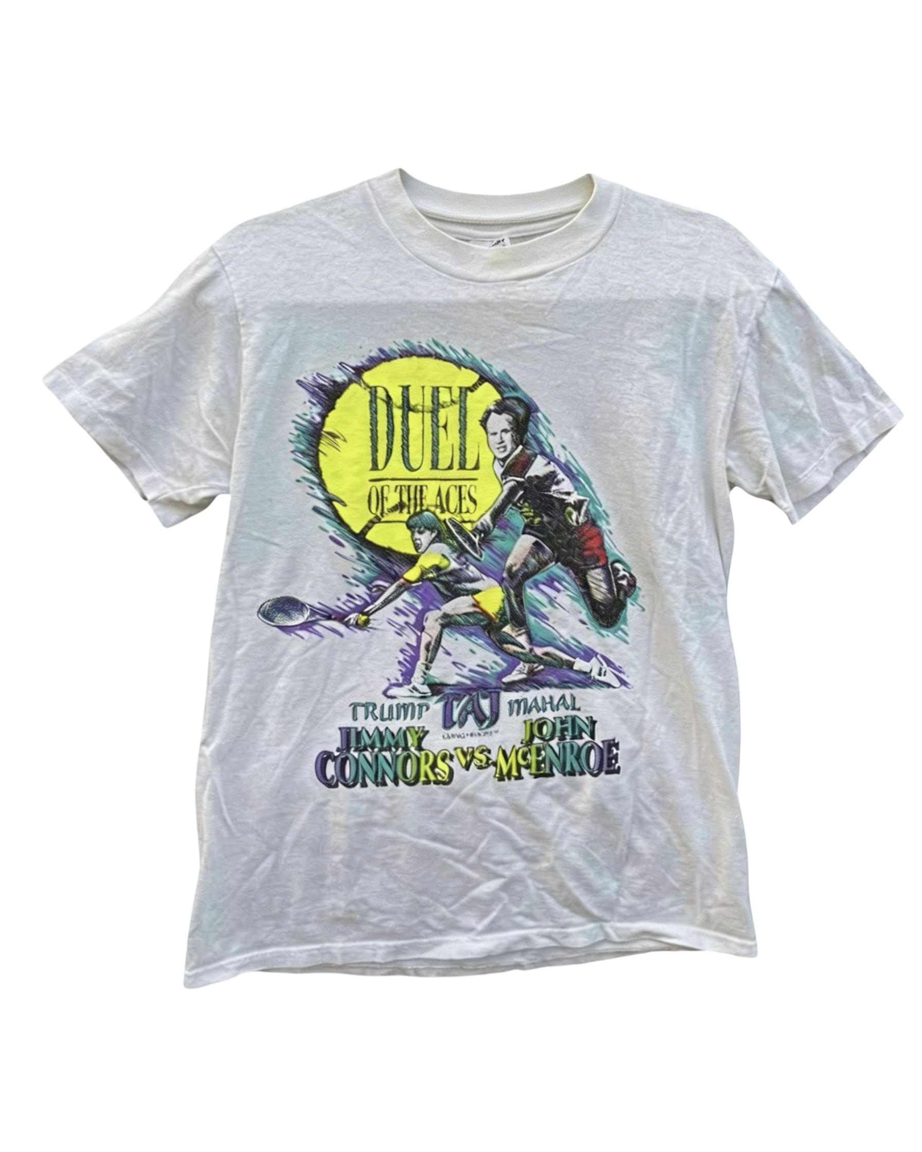 Vintage 1990 McEnroe v Connors Duel of the Aces T-Shirt (RARE)