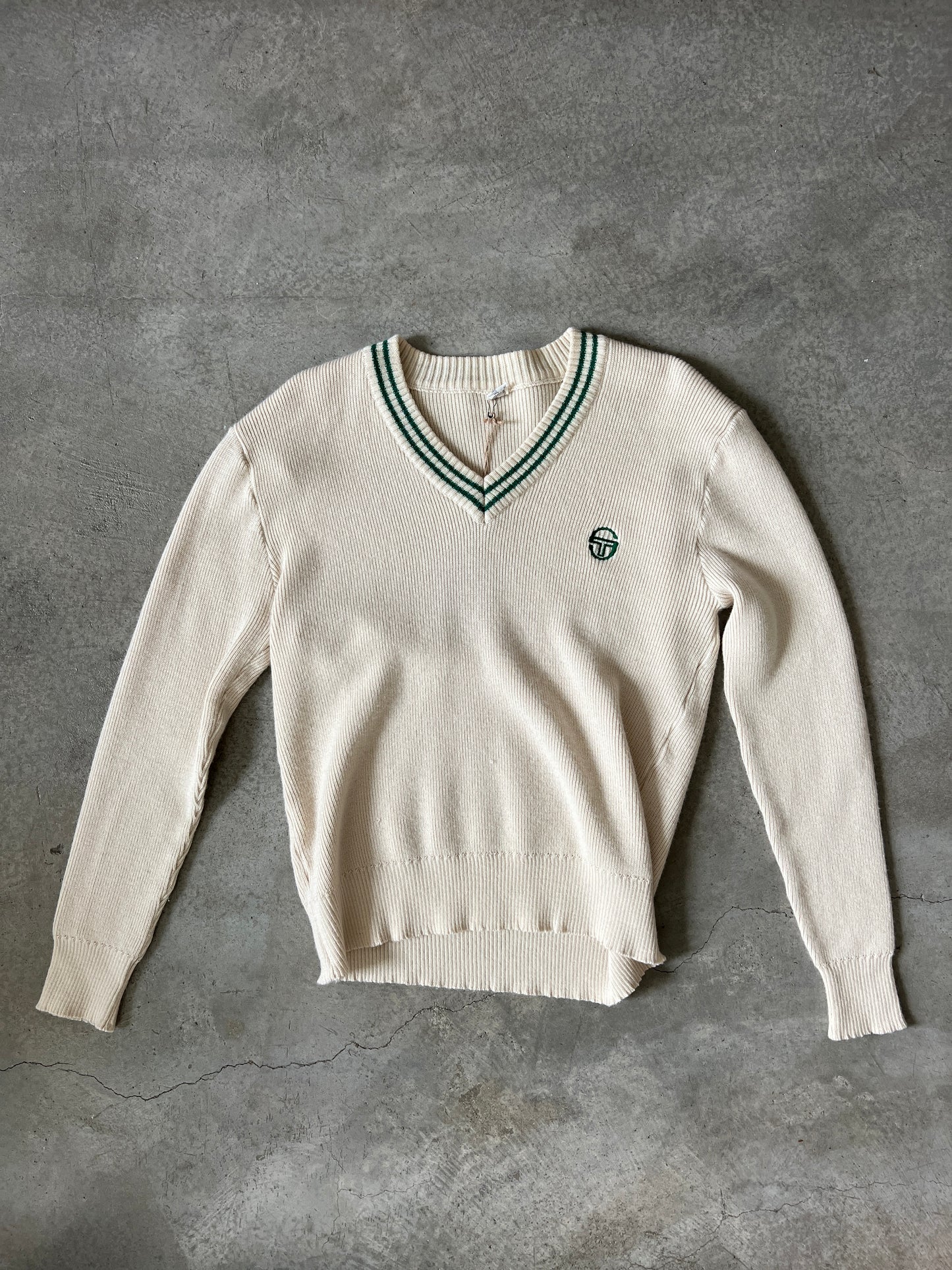 Vintage Sergio Tacchini Cream Sweater (circa 1980s)