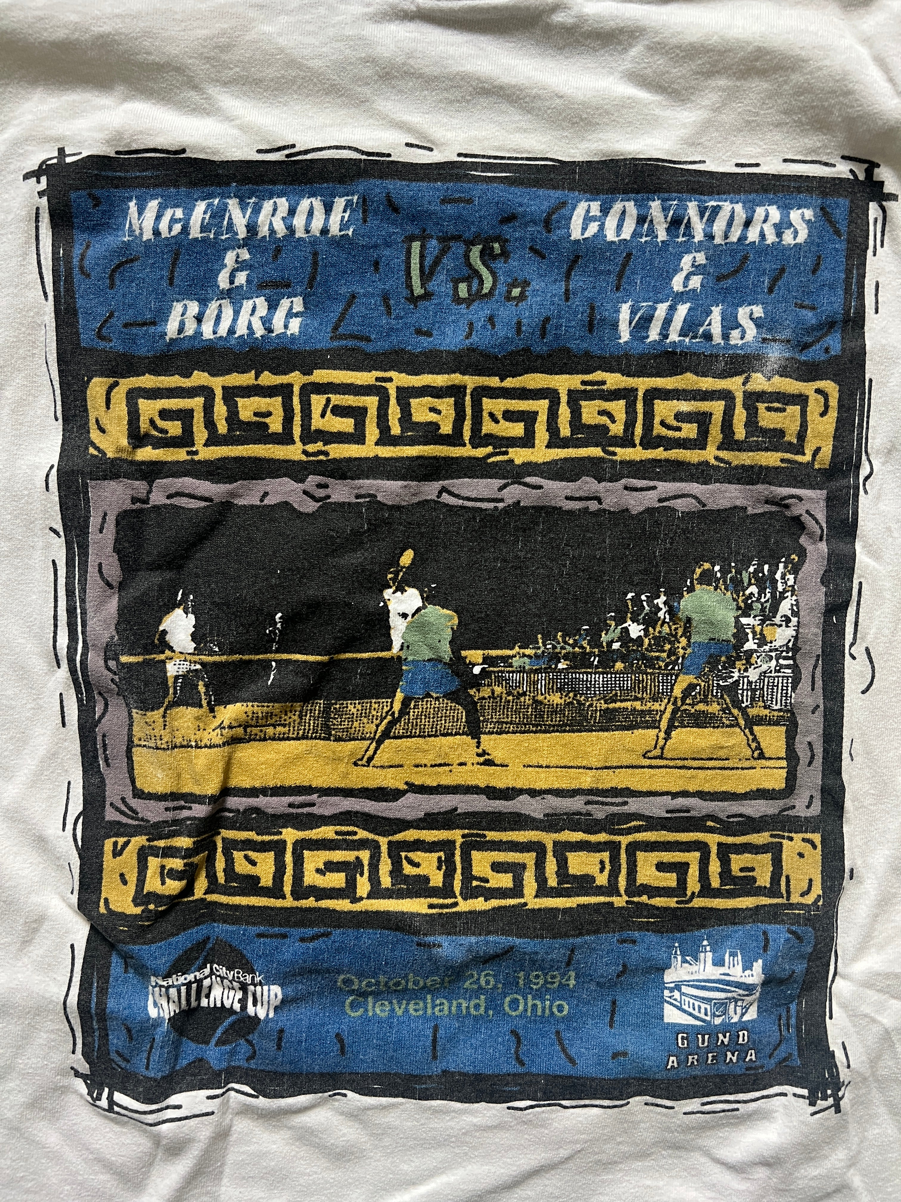 Vintage Dunlop McEnroe/Borg V Connors/Vilas 1994 T-Shirt (RARE)