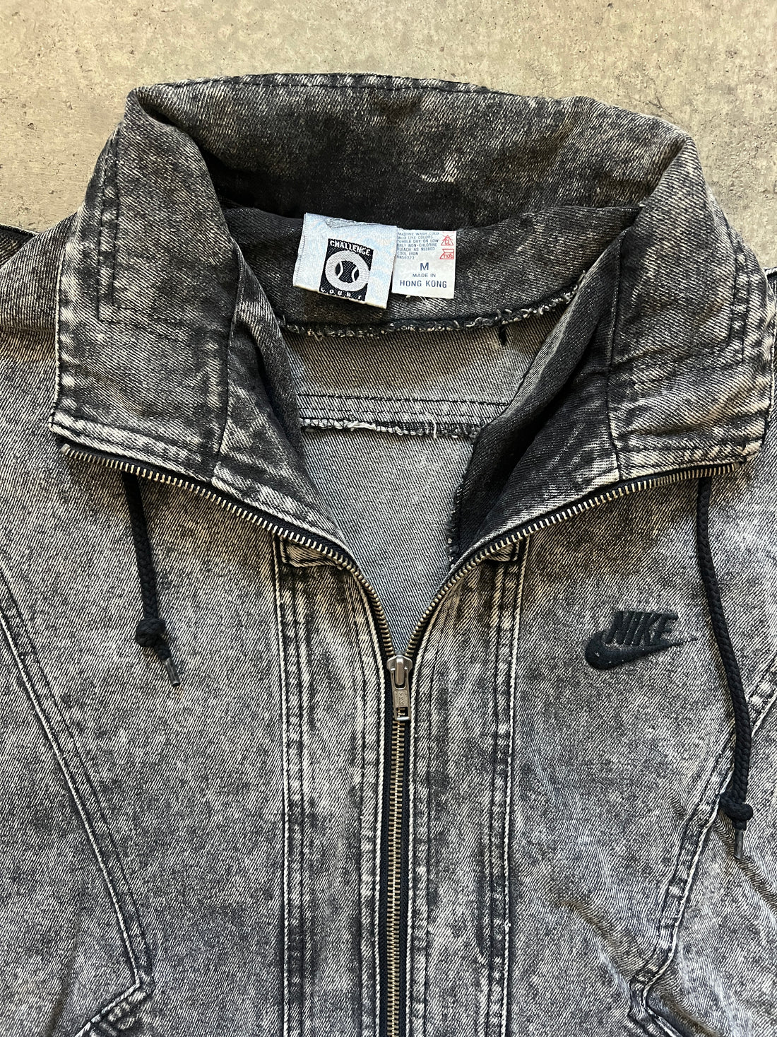 Vintage Nike Challenge Court Stone-Washed Denim Agassi Jacket (circa 1990s)