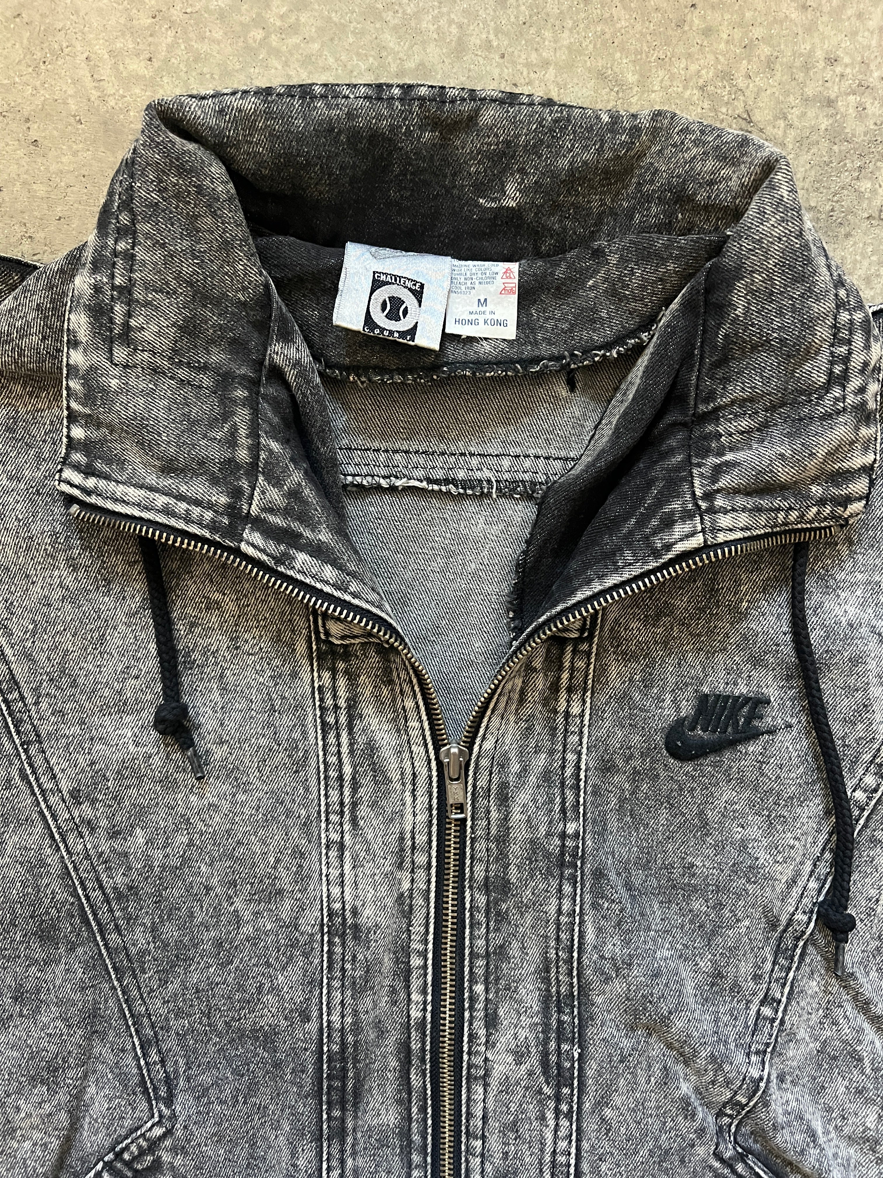 Vintage Nike Challenge Court Stone-Washed Denim Agassi Jacket (circa 1990s)