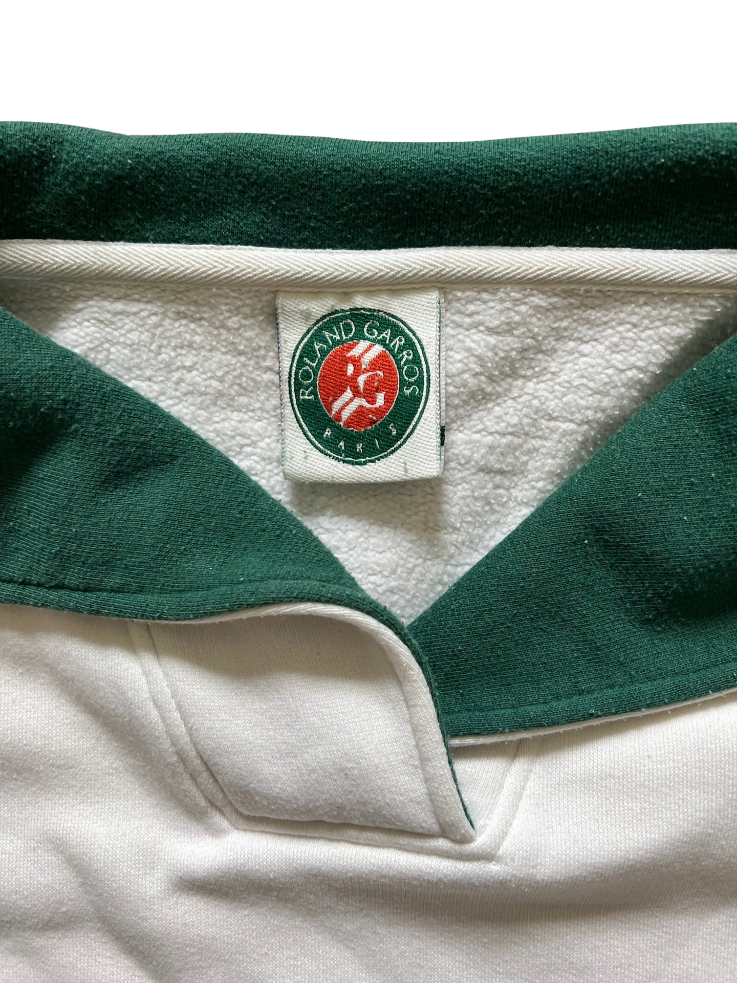Vintage Roland Garros Short Sleeve Collared Sweatshirt (circa 1990s)