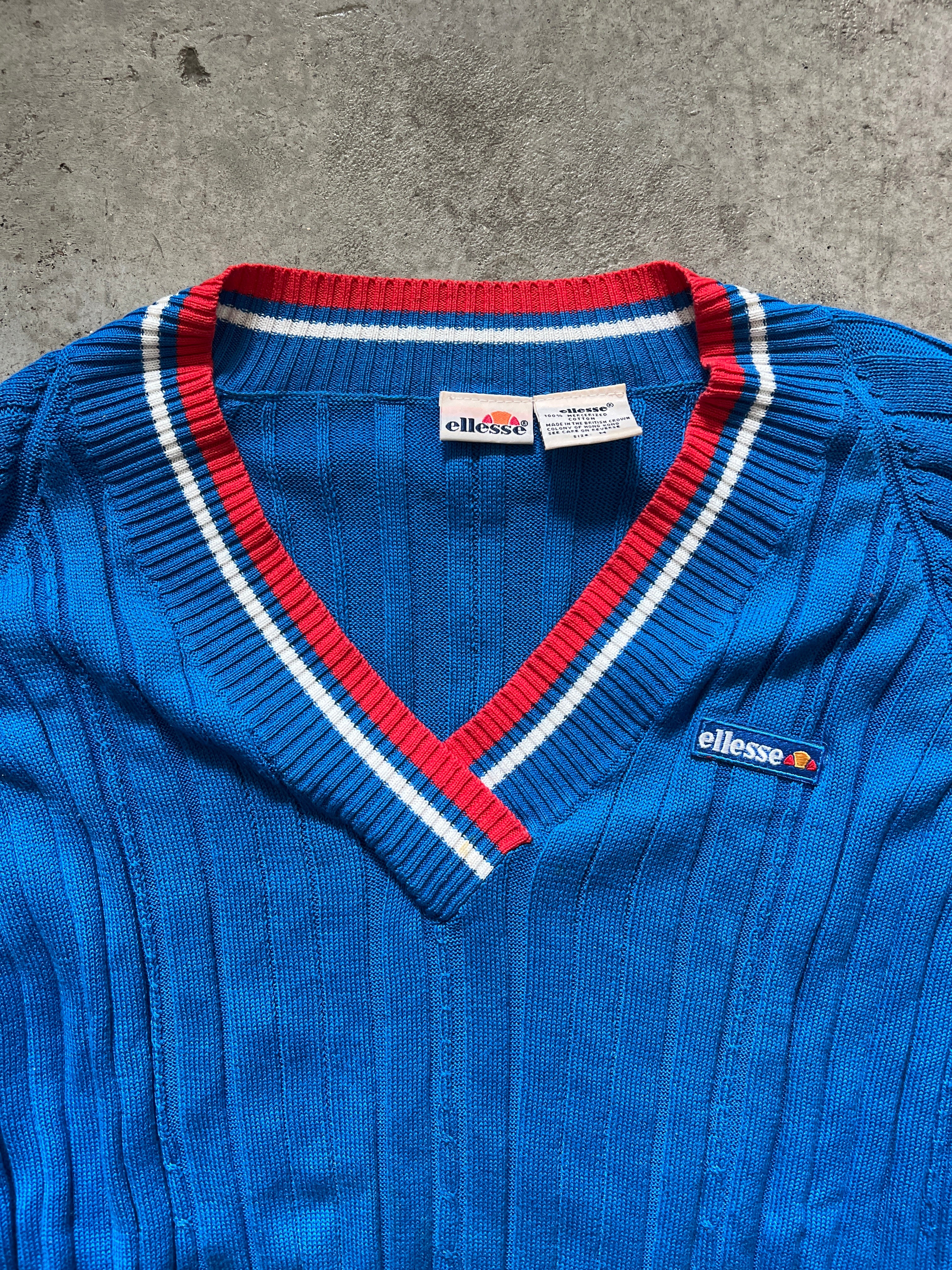 Vintage Ellesse V-Neck Tennis Sweater (circa 1980s)