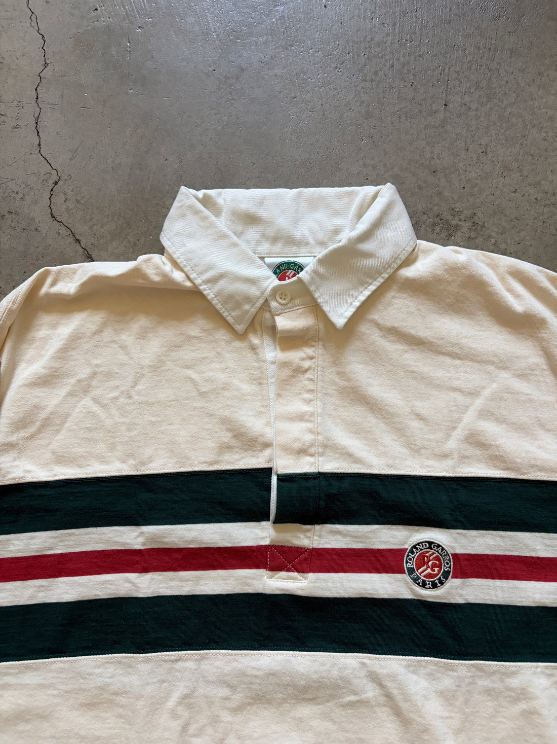 Vintage Roland Garros Cream Rugby Shirt (circa 2000s)