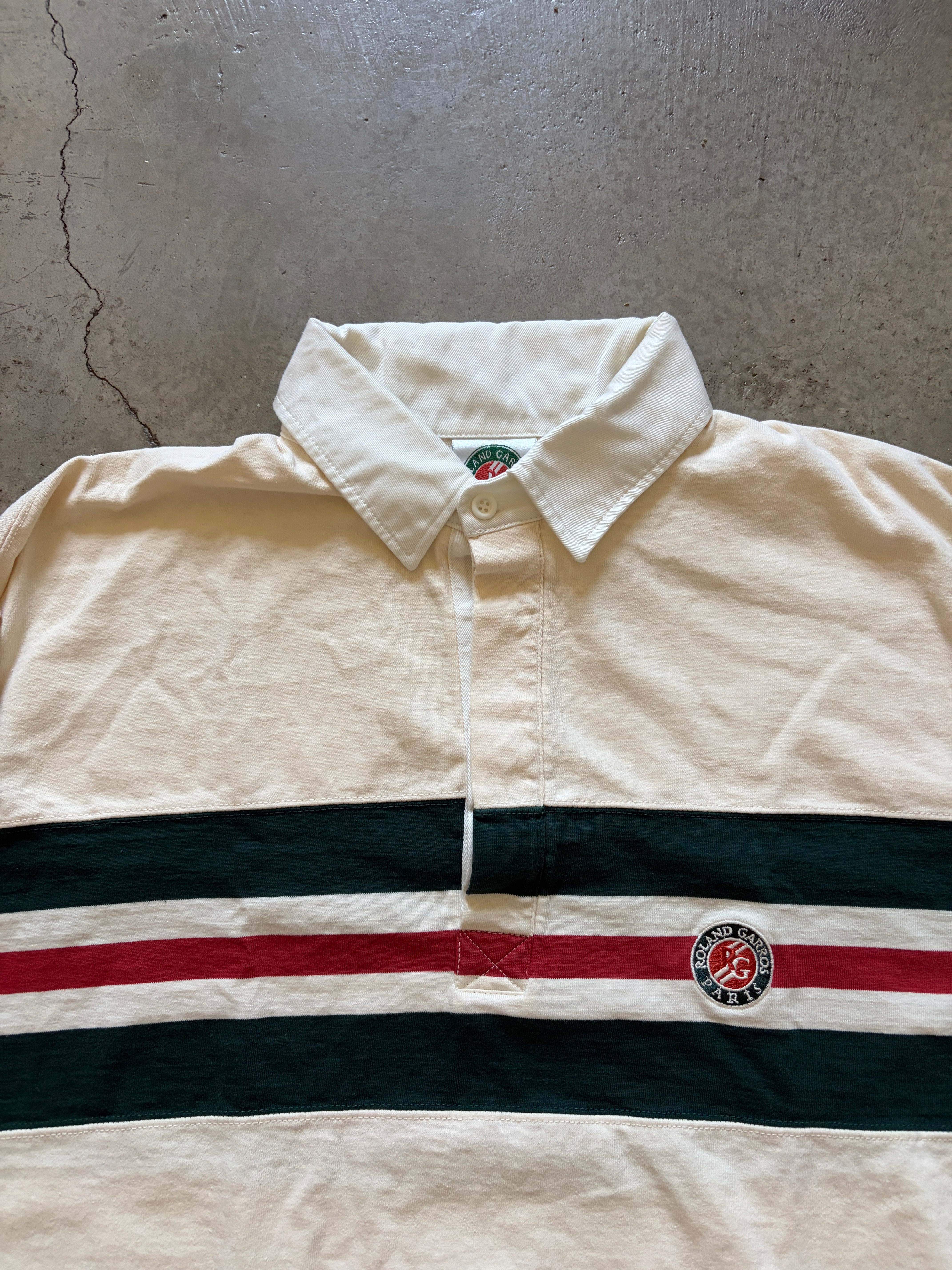 Vintage Roland Garros Cream Rugby Shirt (circa 2000s)