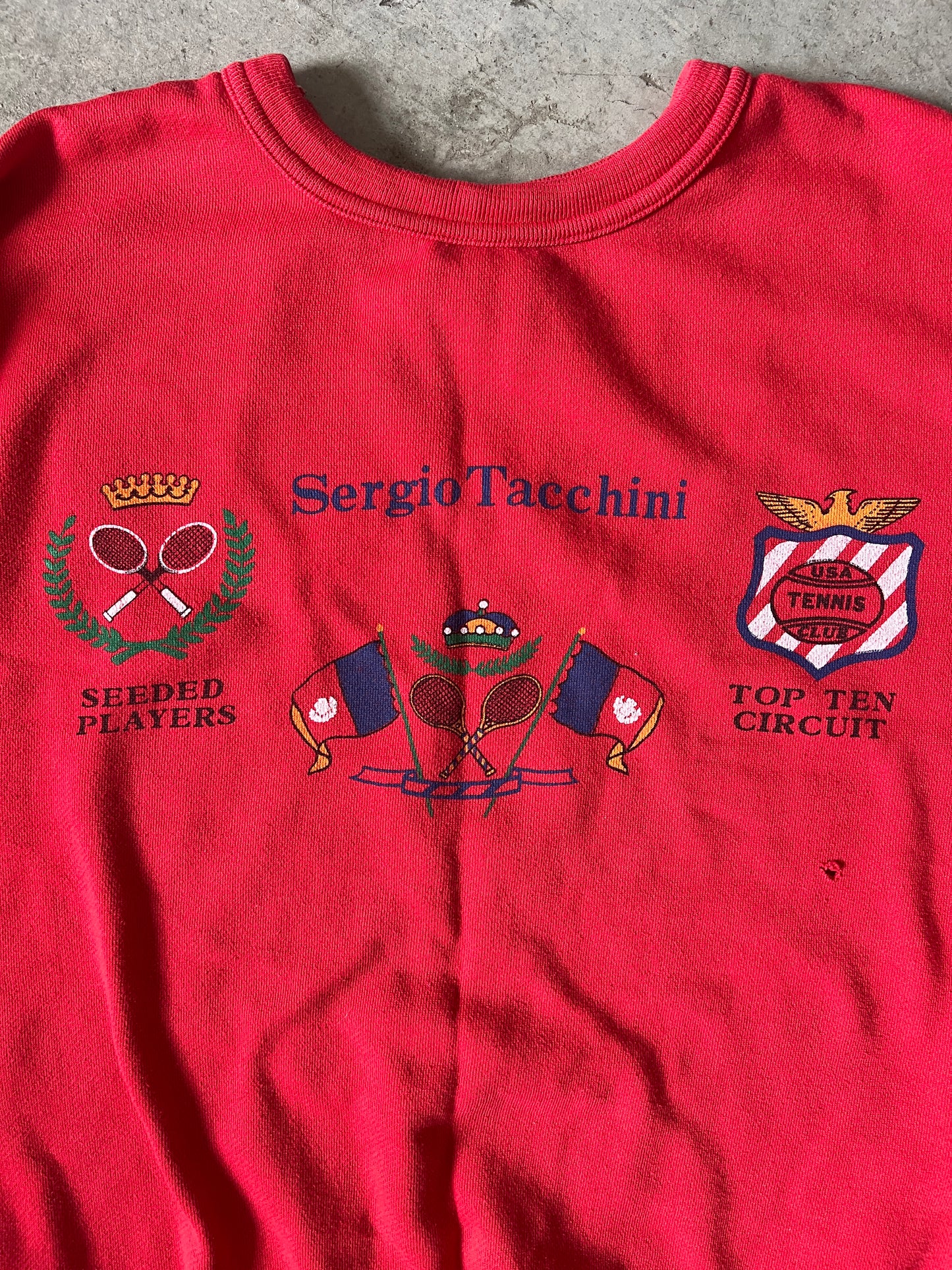 Vintage Sergio Tacchini Top Ten Circuit Crewneck Sweatshirt (circa 1990s) (Rare)