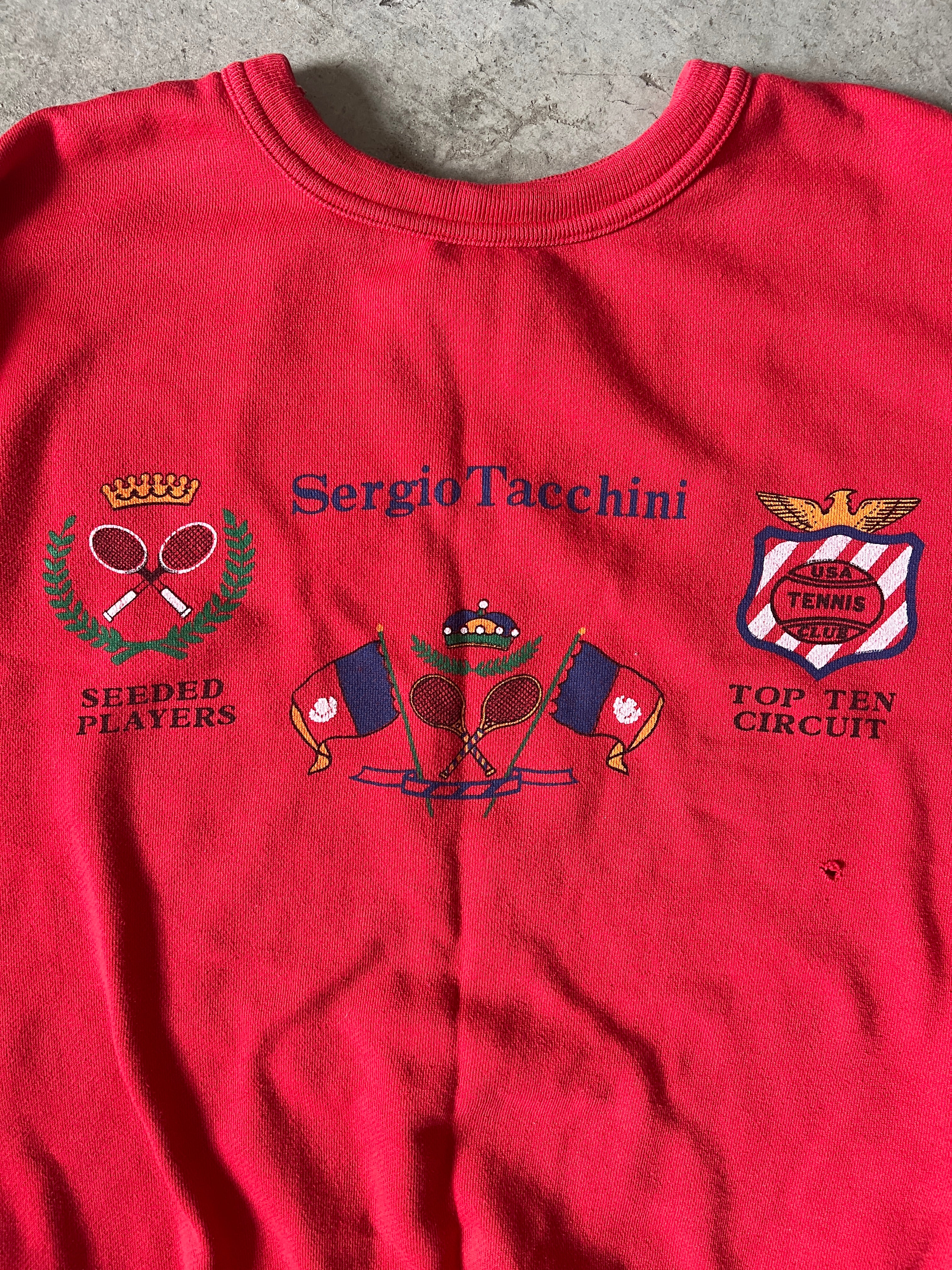 Vintage Sergio Tacchini Top Ten Circuit Crewneck Sweatshirt (circa 1990s) (Rare)