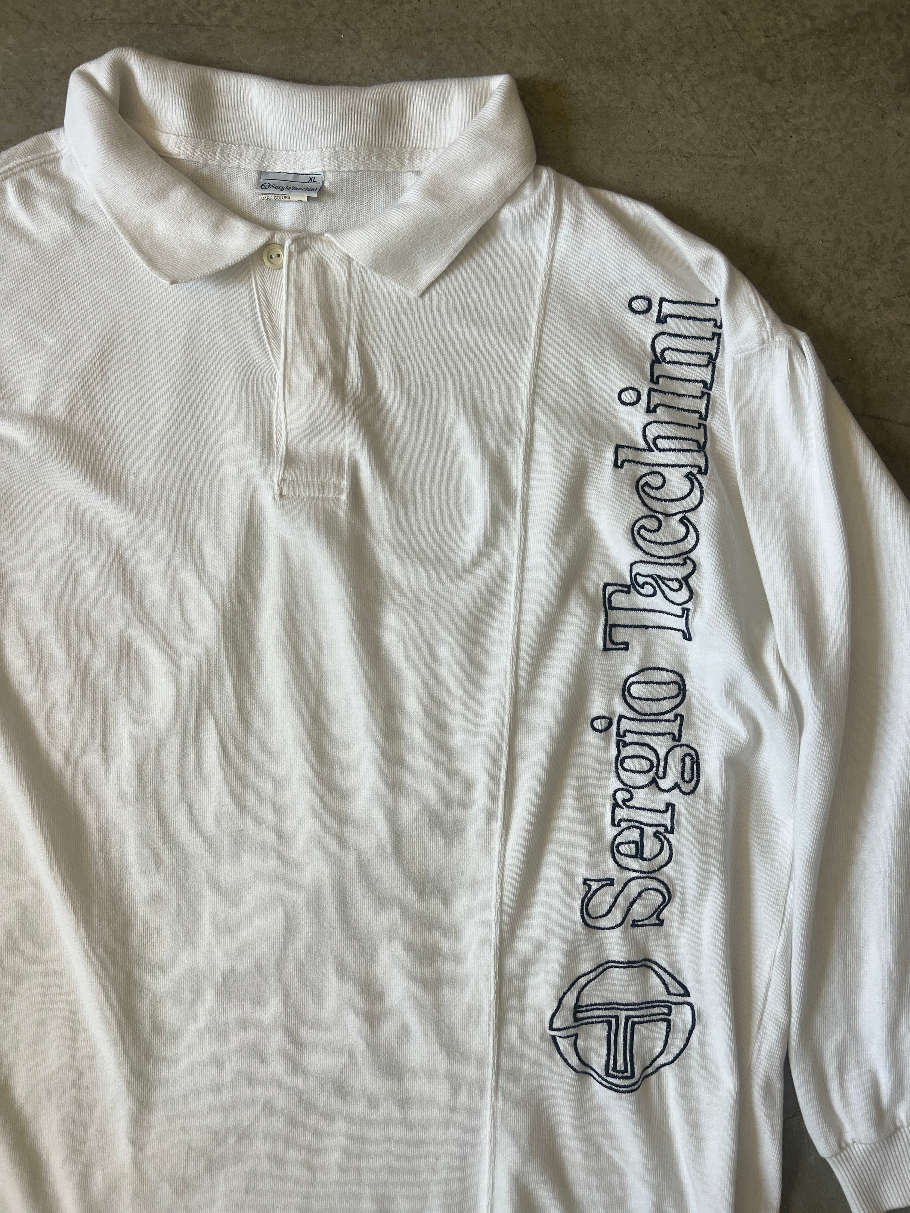 Vintage Sergio Tacchini Long Sleeve Polo Shirt (circa 1990s)