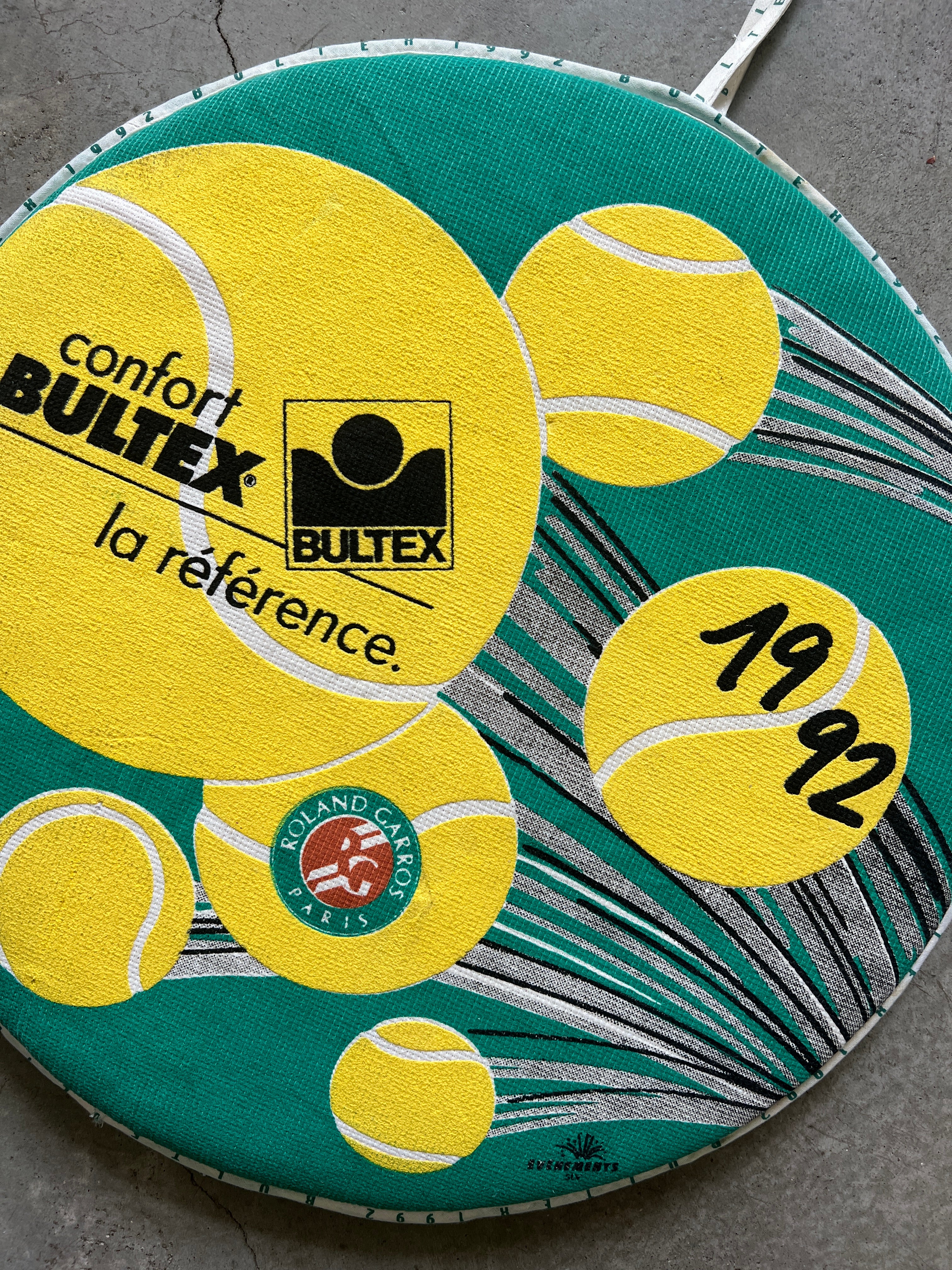 Vintage 1992 Roland Garros Seat Cushion