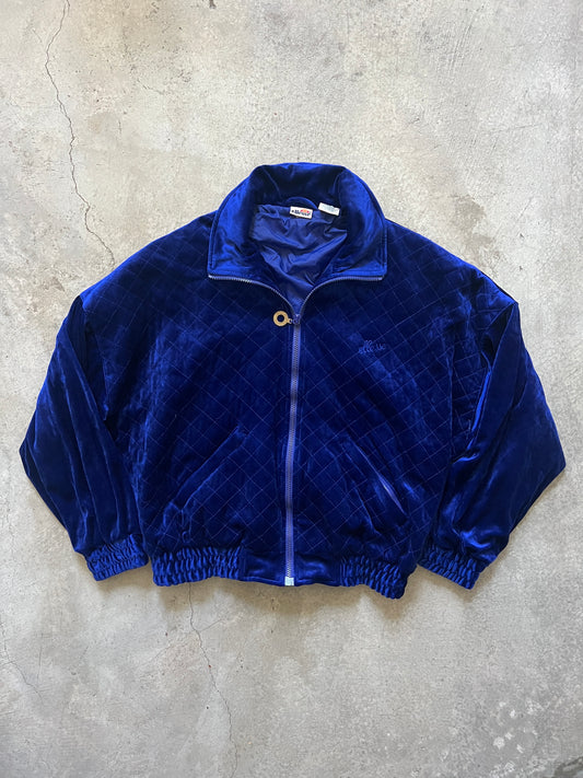 Vintage Ellesse Blue Velvet Tennis Jacket (circa 1990s)