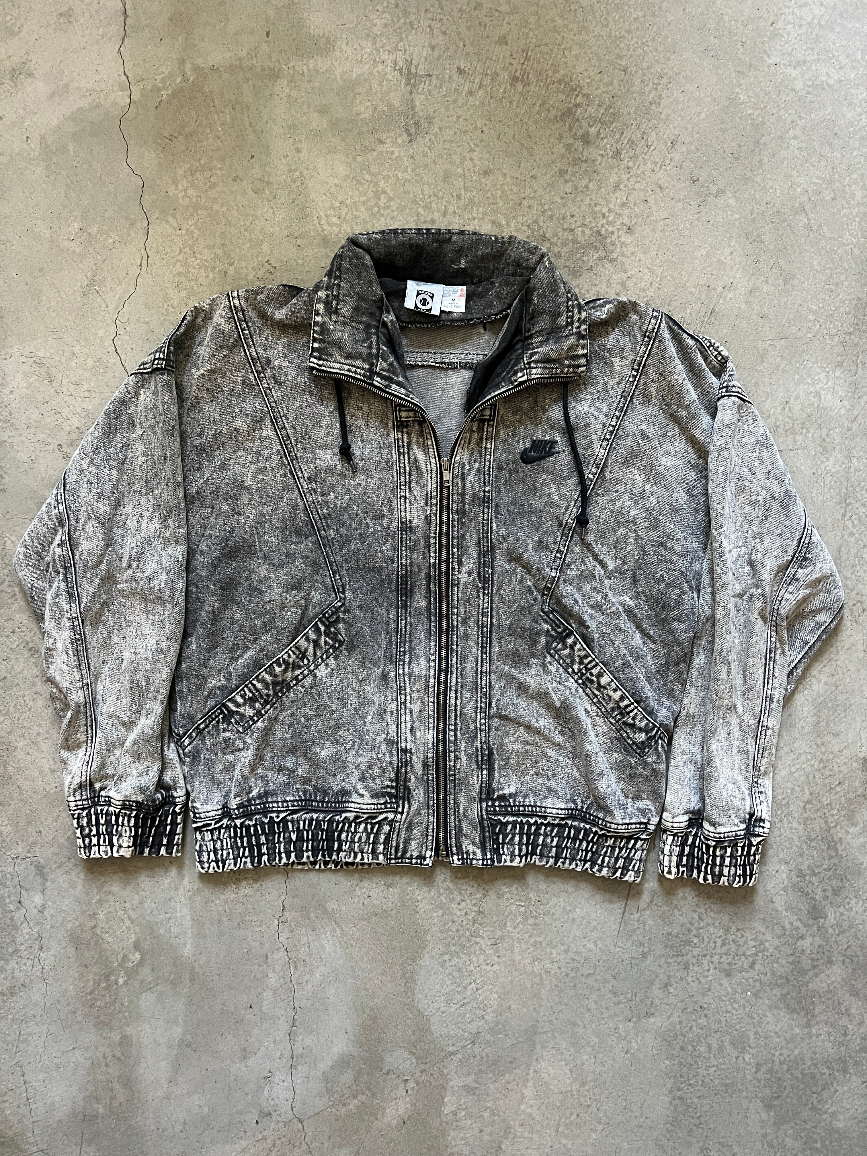 Vintage Nike Challenge Court Stone-Washed Denim Agassi Jacket (circa 1990s)