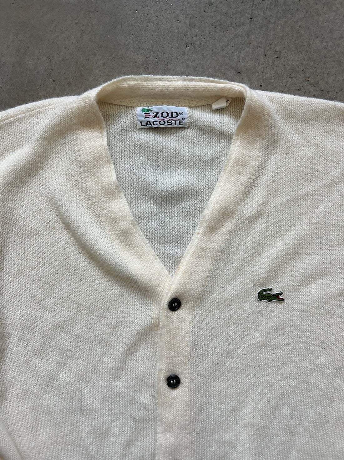 Vintage Lacoste Cream Cardigan (circa 1980s)