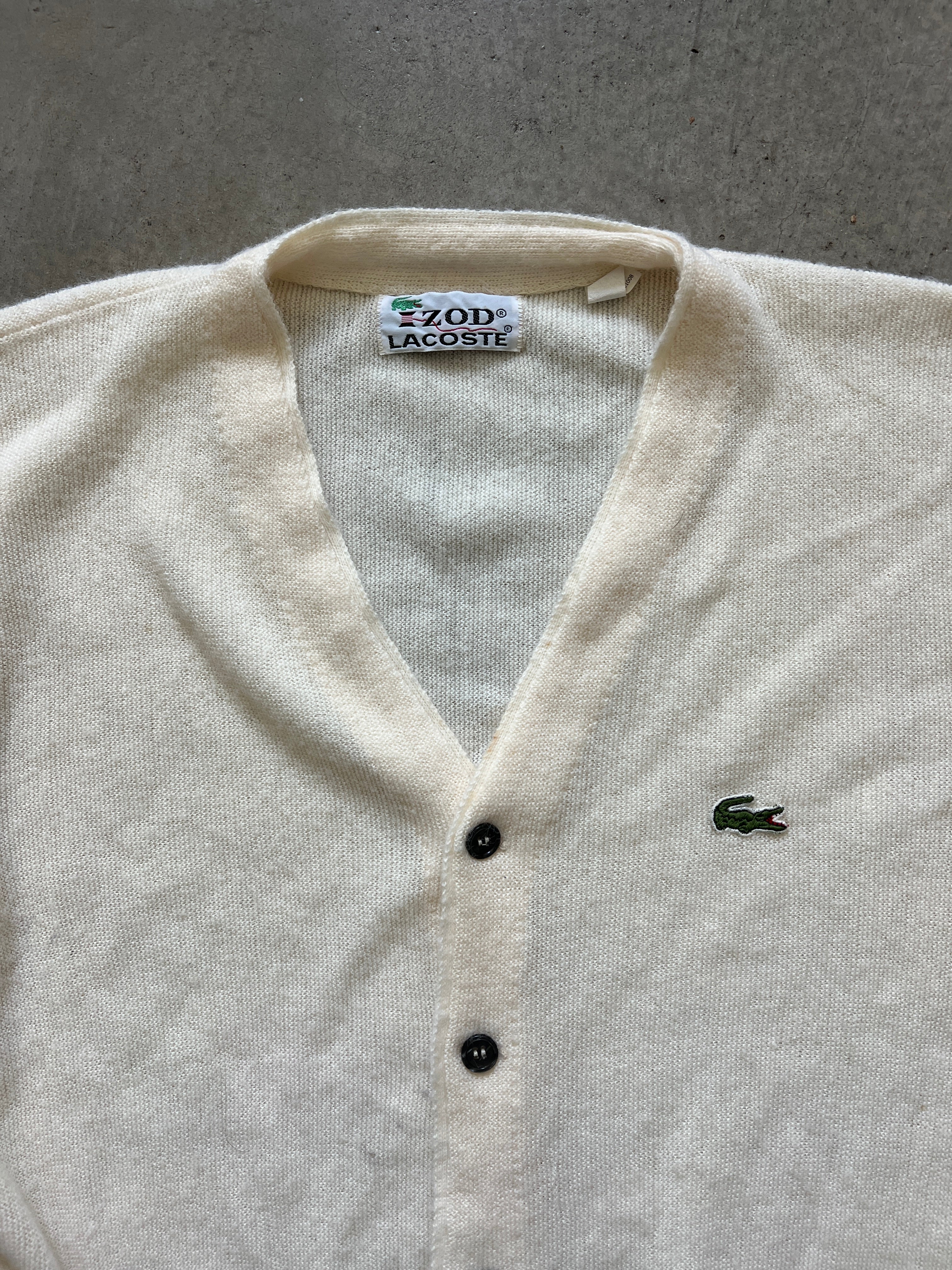 Vintage Lacoste Cream Cardigan (circa 1980s)