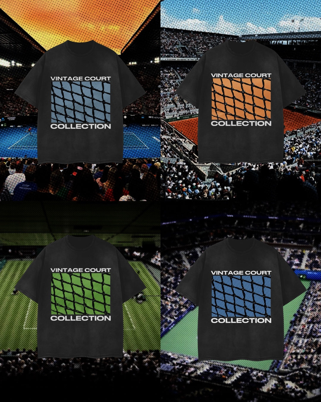 VCC Vintage Washed Grand Slam T-Shirt (AO, RG, SW19, USO)